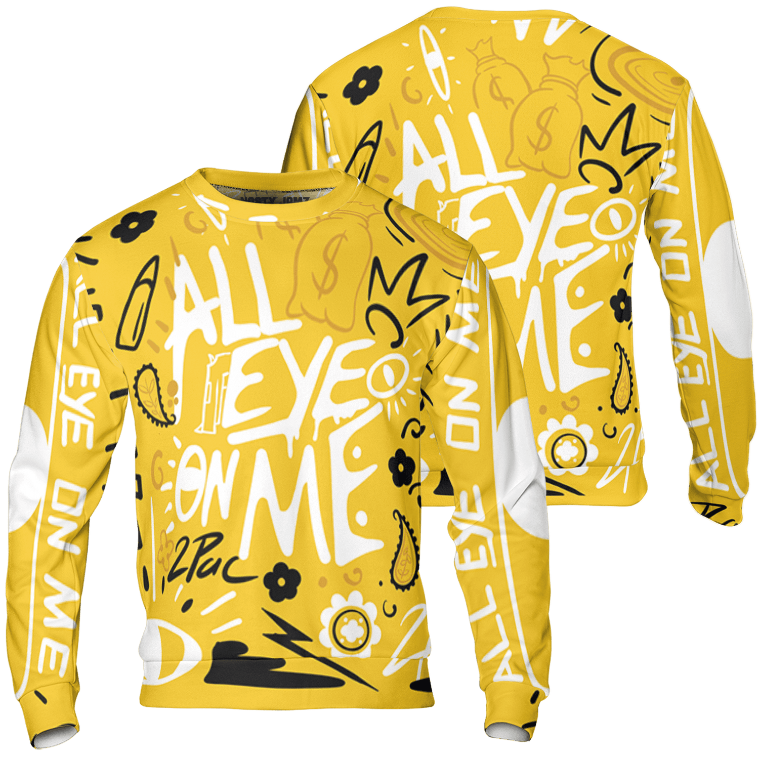 Yellow Ochre 6s Sweatshirt Match All Eye On Me 3D All-Over Print Doodle Eye - NastyJamz