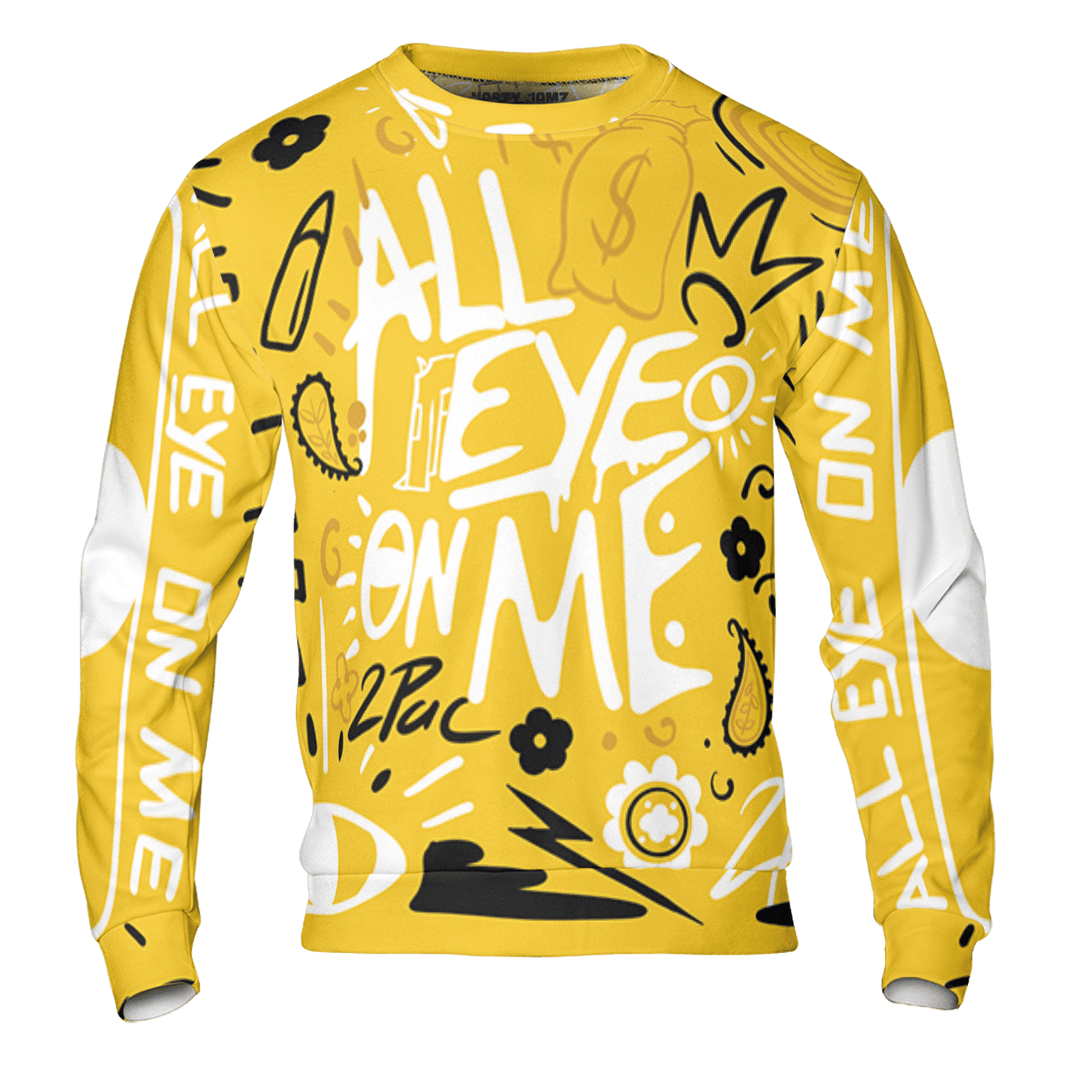 Yellow Ochre 6s Sweatshirt Match All Eye On Me 3D All-Over Print Doodle Eye - NastyJamz