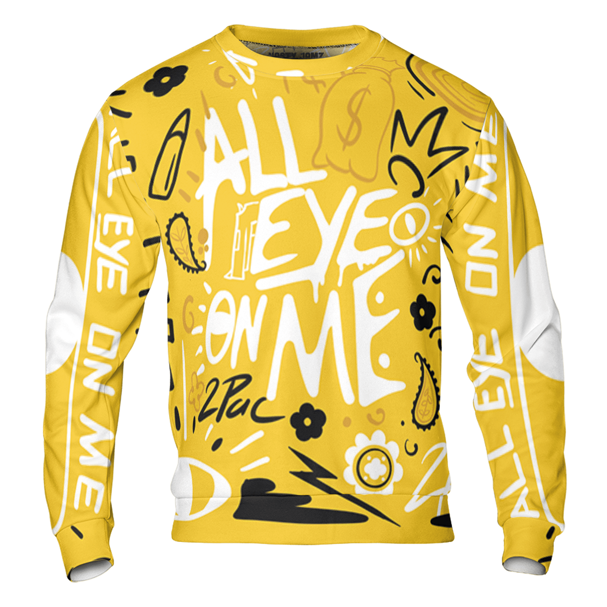 Yellow Ochre 6s Sweatshirt Match All Eye On Me 3D All-Over Print Doodle Eye - NastyJamz
