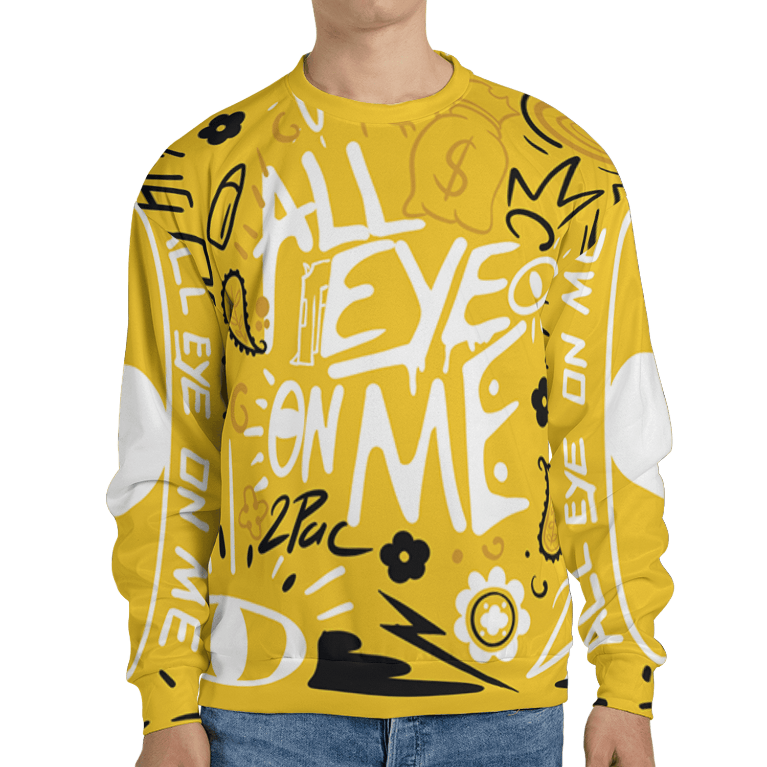 Yellow Ochre 6s Sweatshirt Match All Eye On Me 3D All-Over Print Doodle Eye - NastyJamz