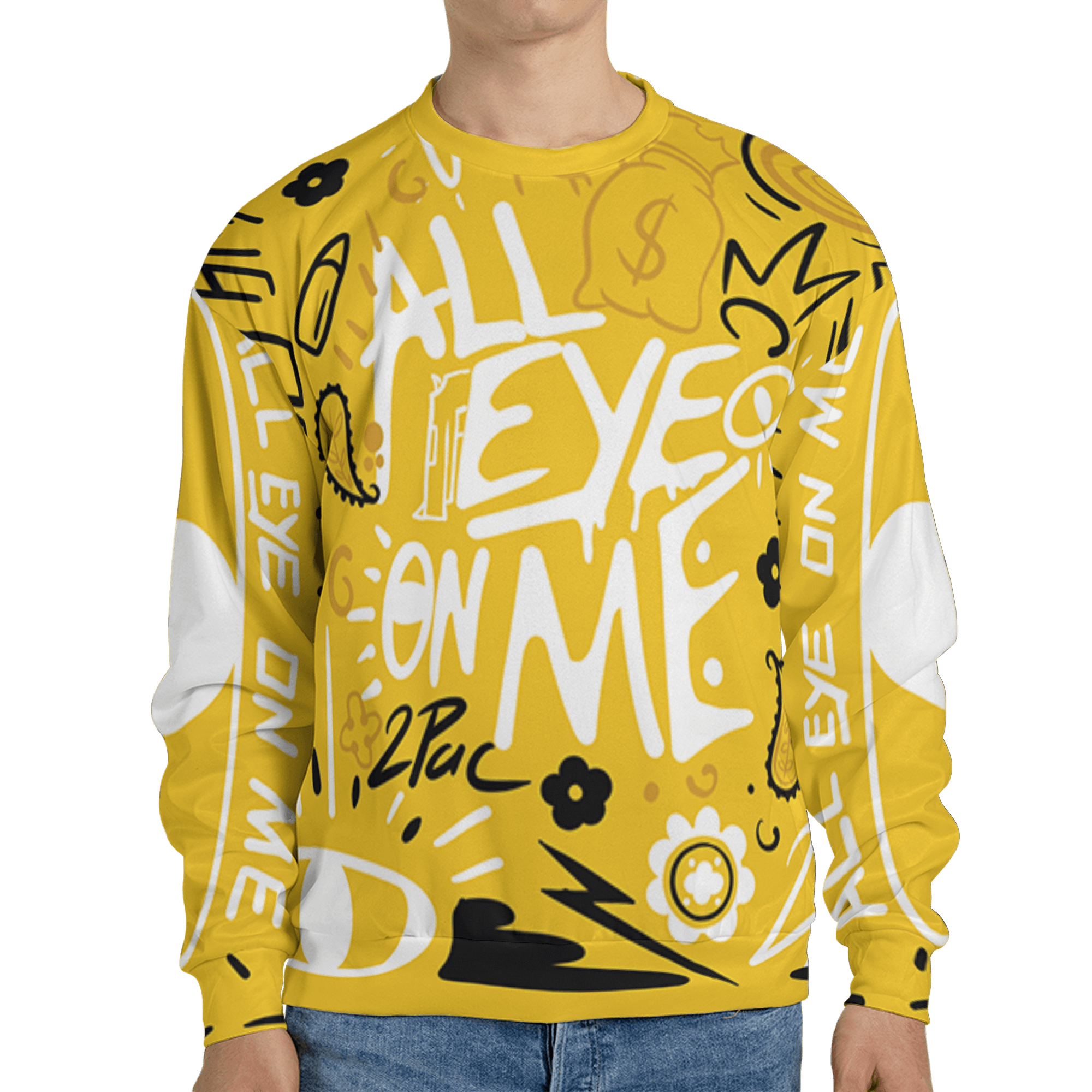 Yellow Ochre 6s Sweatshirt Match All Eye On Me 3D All-Over Print Doodle Eye - NastyJamz