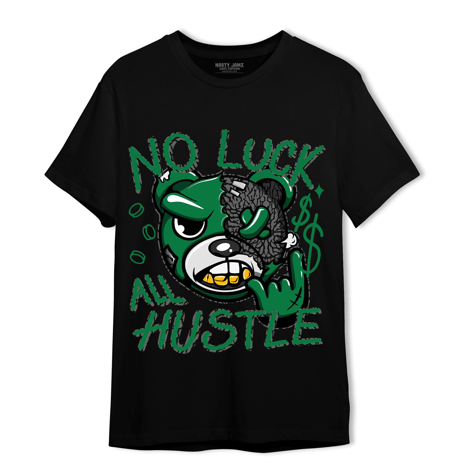 Lucky Green 3s T Shirt Match All Hustle - NastyJamz