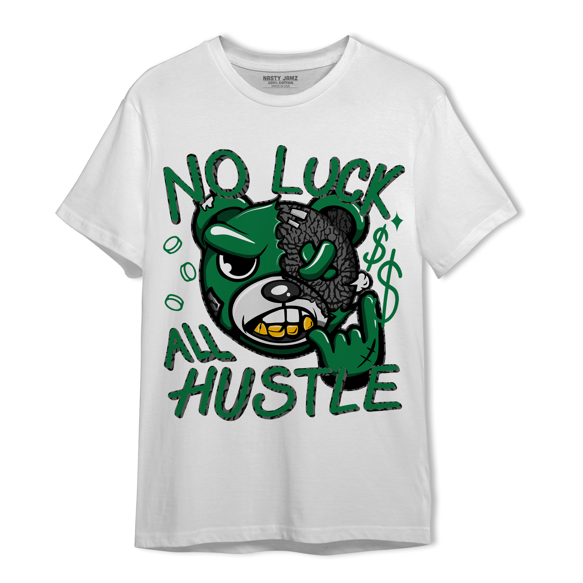 Lucky Green 3s T Shirt Match All Hustle - NastyJamz