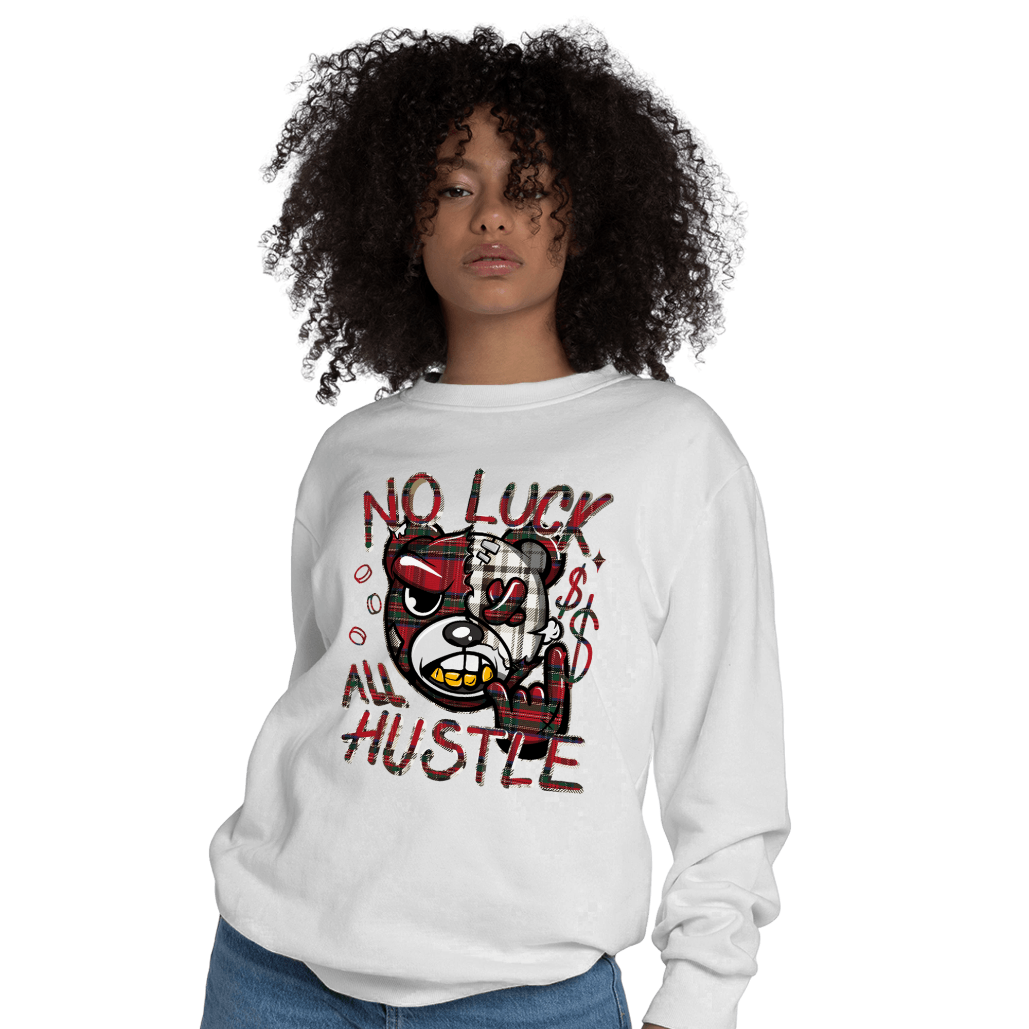 Plaid 5s Sweatshirt Match All Hustle - NastyJamz