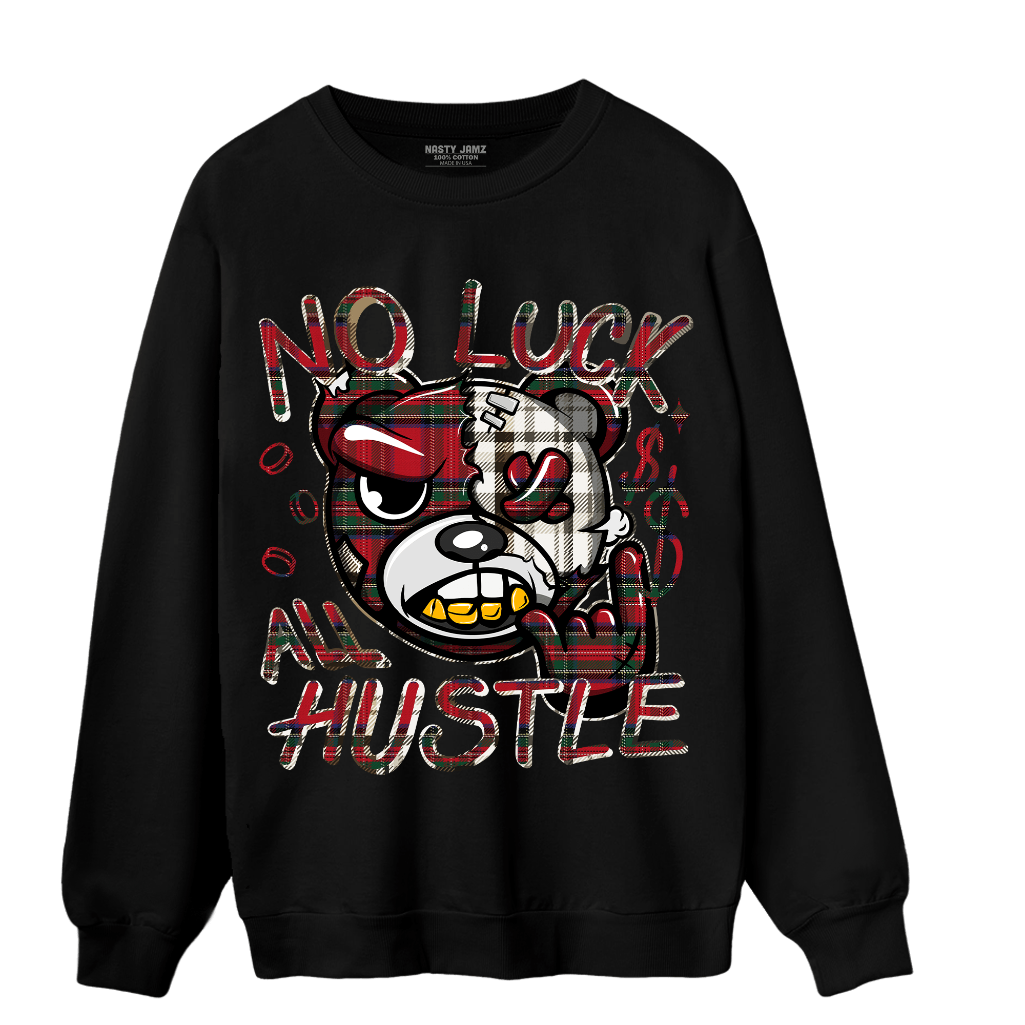 Plaid 5s Sweatshirt Match All Hustle - NastyJamz