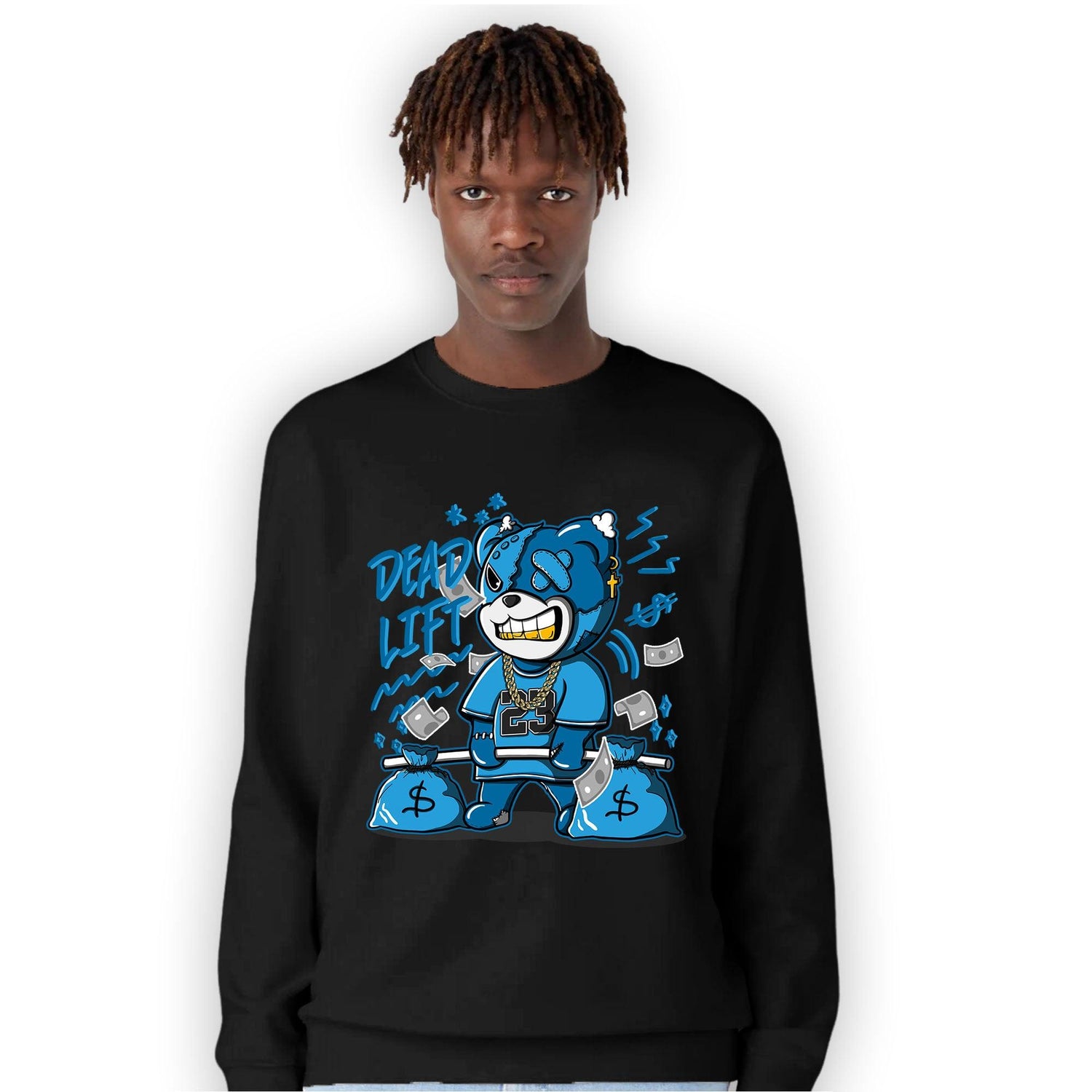 Powder Blue 9s Sweatshirt Match BER 23 Deadlift - NastyJamz
