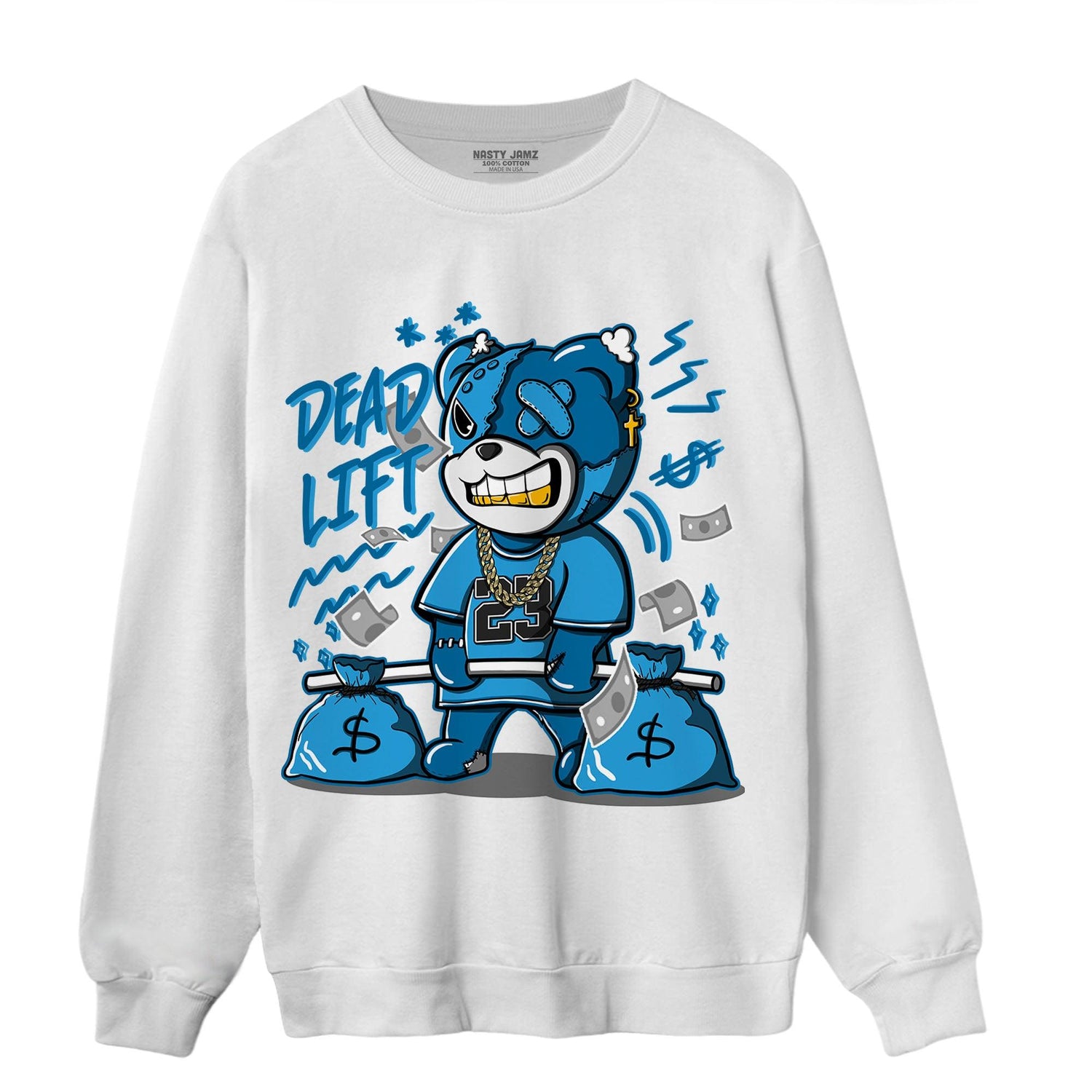Powder Blue 9s Sweatshirt Match BER 23 Deadlift - NastyJamz