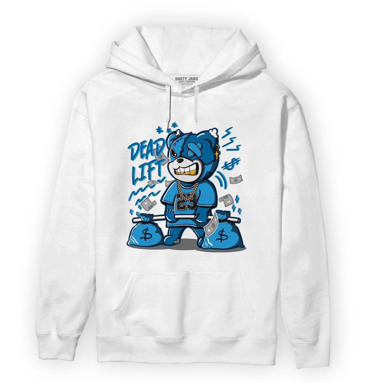 Powder Blue 9s Hoodie Match BER 23 Deadlift - NastyJamz