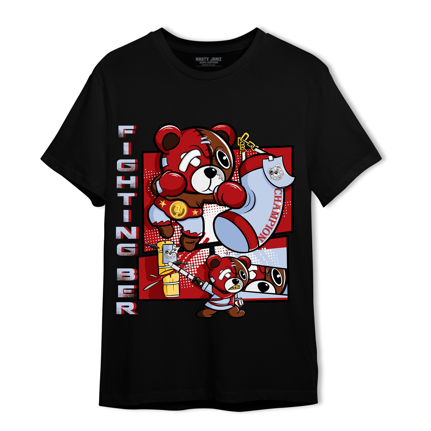 Cherry 11s T Shirt Match BER Fighting Boxing - NastyJamz