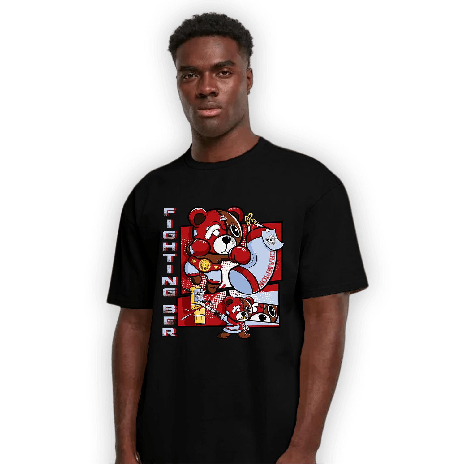 Cherry 11s T Shirt Match BER Fighting Boxing - NastyJamz