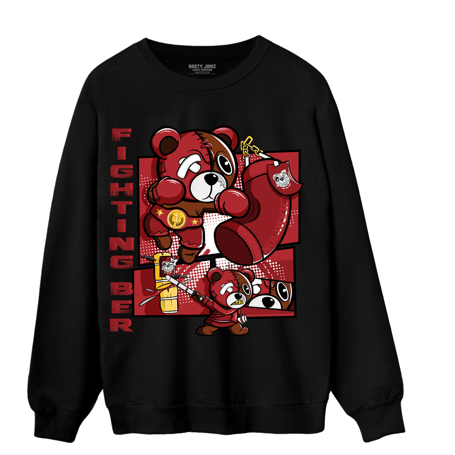 Cherry 12s Sweatshirt Match BER Fighting Boxing - NastyJamz