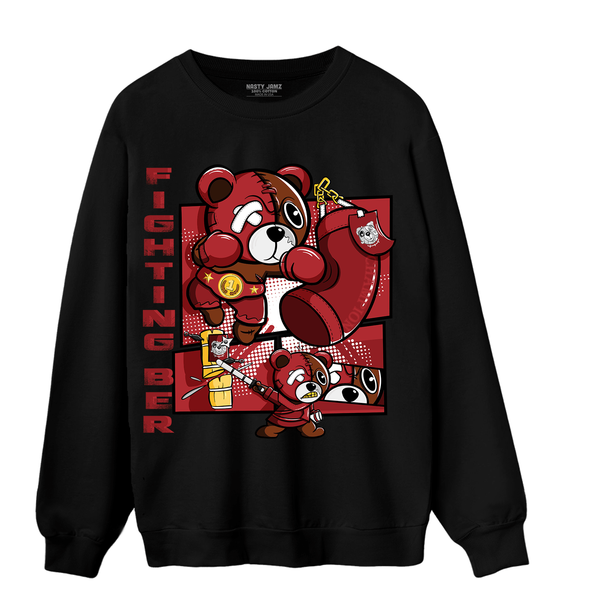 Cherry 12s Sweatshirt Match BER Fighting Boxing - NastyJamz