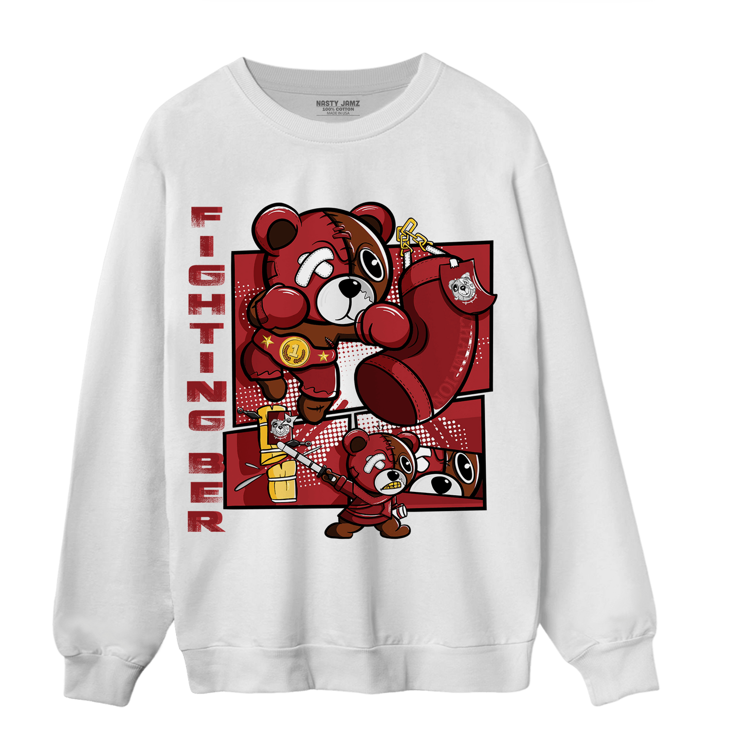 Cherry 12s Sweatshirt Match BER Fighting Boxing - NastyJamz