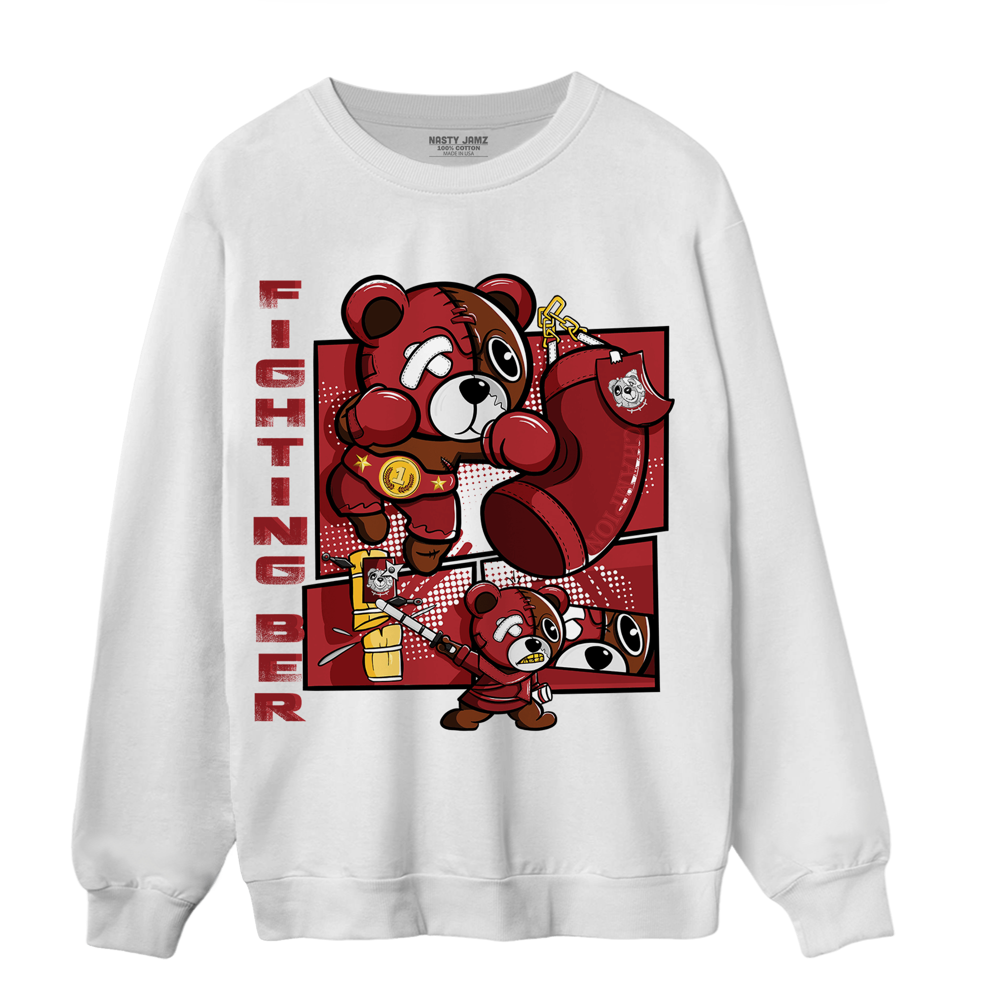 Cherry 12s Sweatshirt Match BER Fighting Boxing - NastyJamz