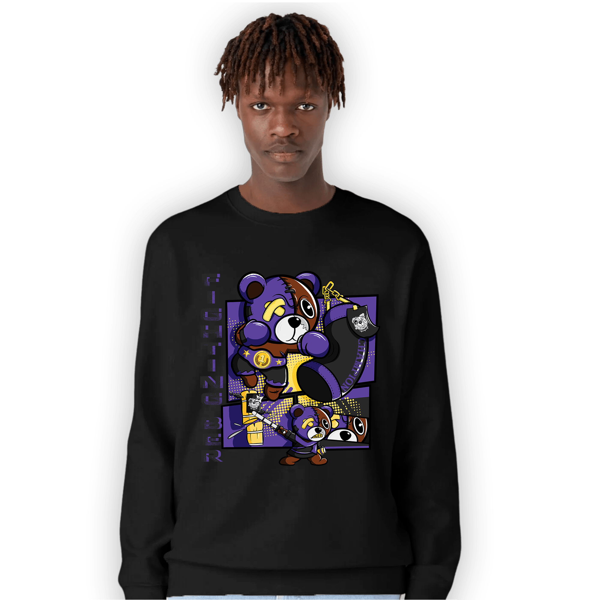 Field Purple 12s Sweatshirt Match BER Fighting Boxing - NastyJamz