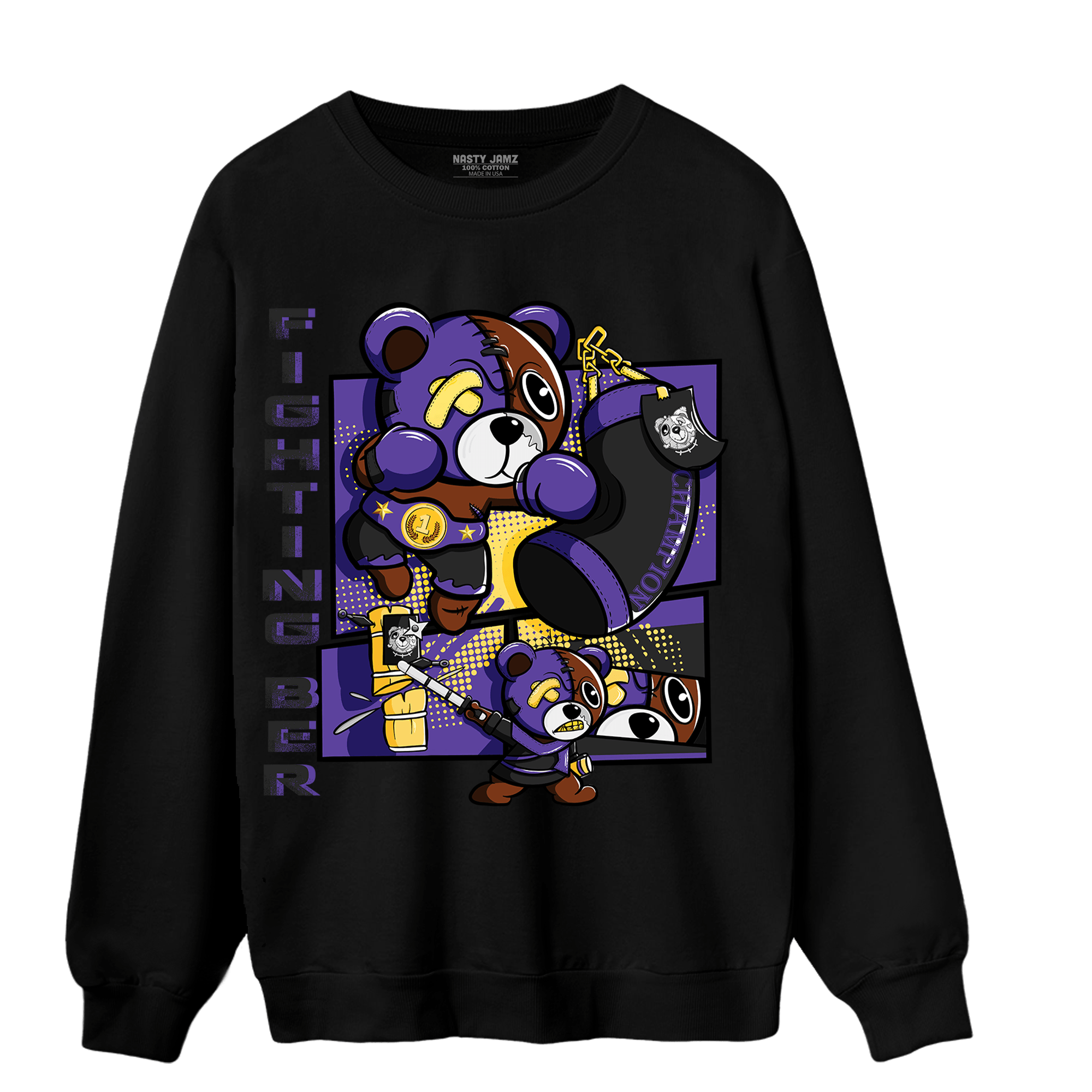 Field Purple 12s Sweatshirt Match BER Fighting Boxing - NastyJamz