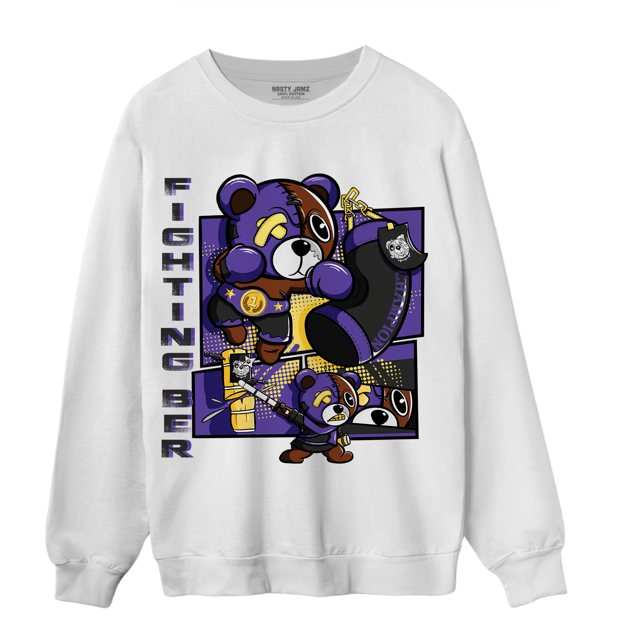Field Purple 12s Sweatshirt Match BER Fighting Boxing - NastyJamz