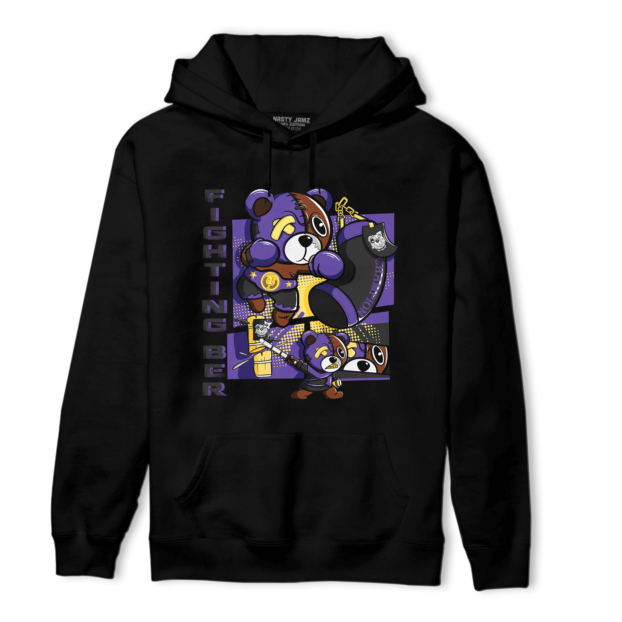 Field Purple 12s Hoodie Match BER Fighting Boxing - NastyJamz