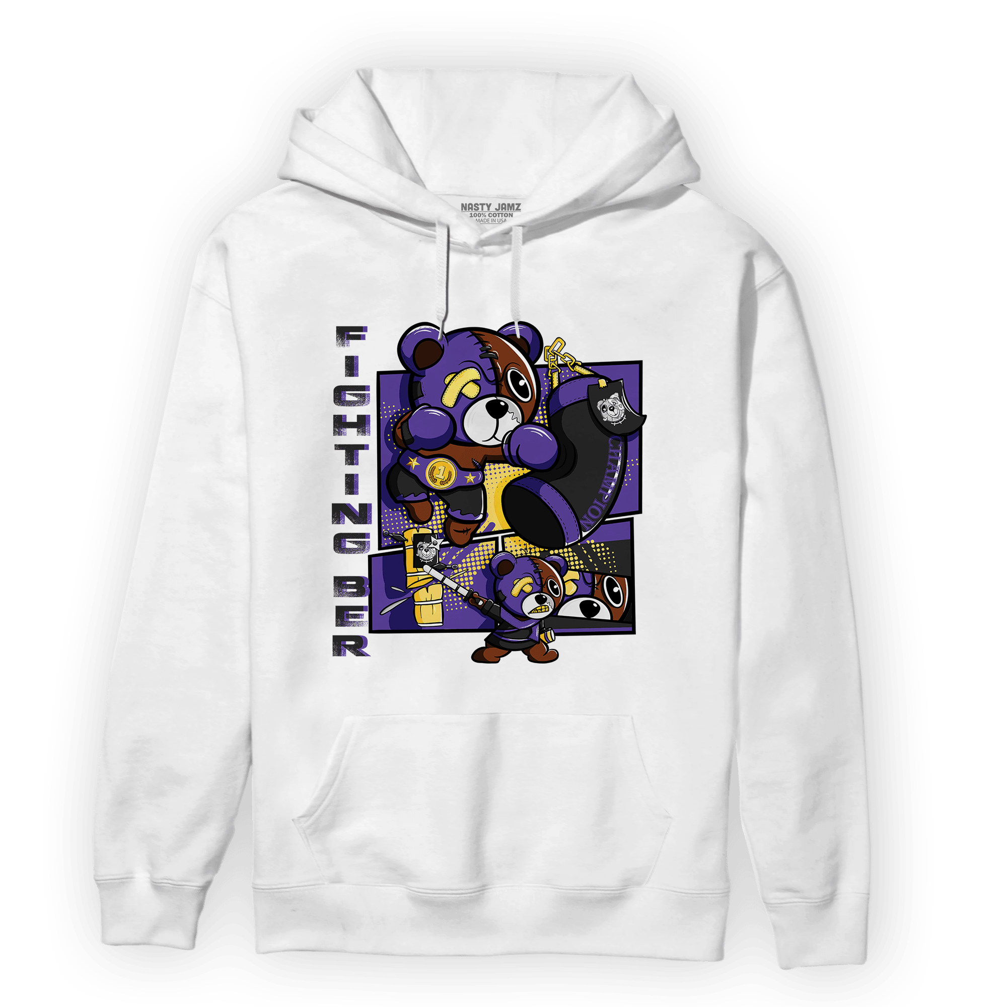 Field Purple 12s Hoodie Match BER Fighting Boxing - NastyJamz