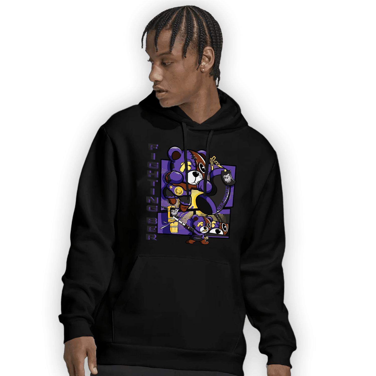 Field Purple 12s Hoodie Match BER Fighting Boxing - NastyJamz