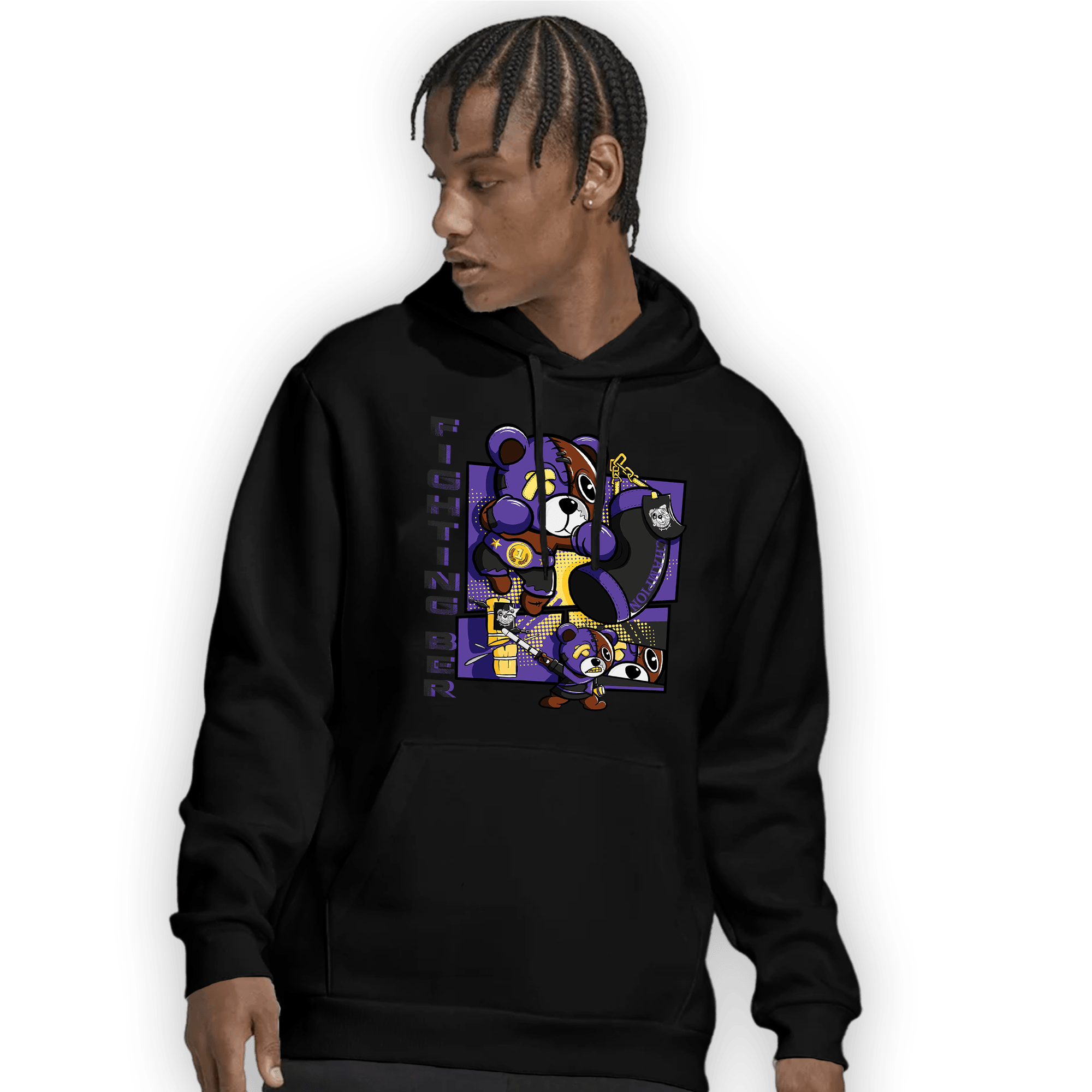 Field Purple 12s Hoodie Match BER Fighting Boxing - NastyJamz