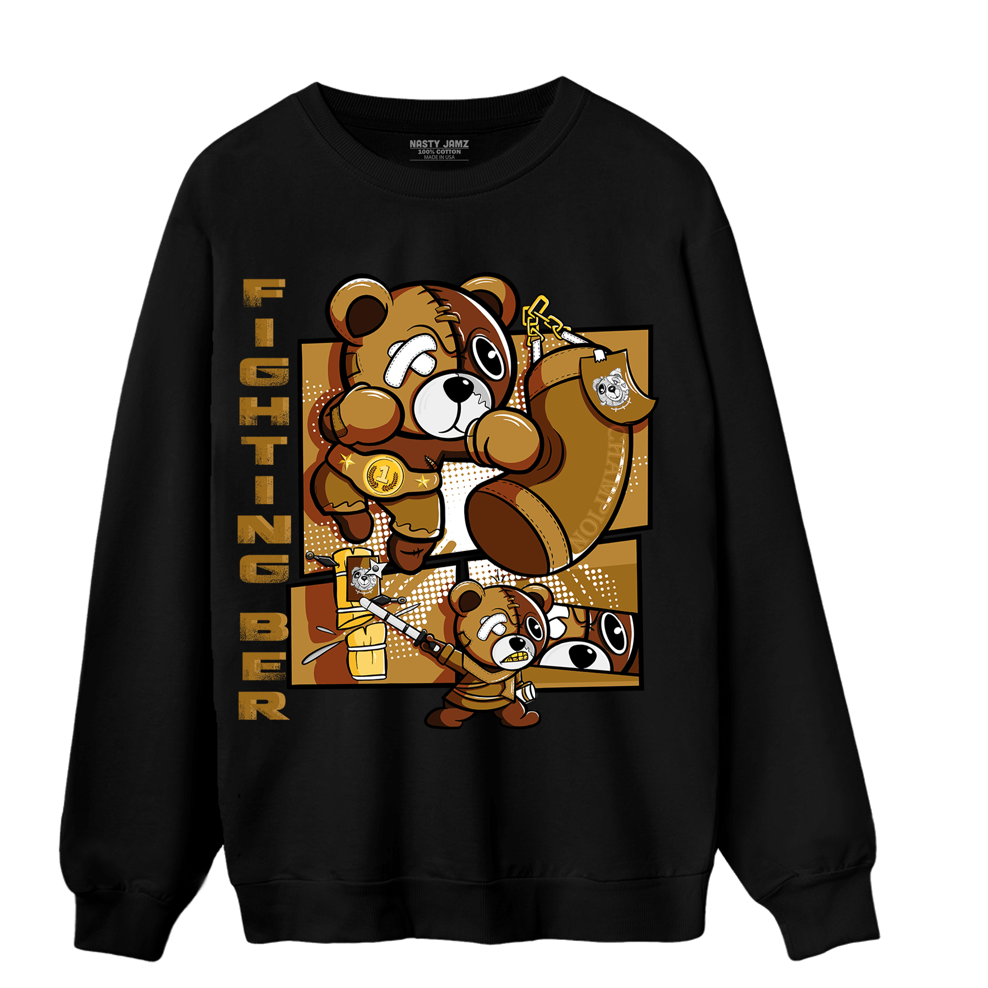 Wheat 13s Sweatshirt Match BER Fighting Boxing - NastyJamz