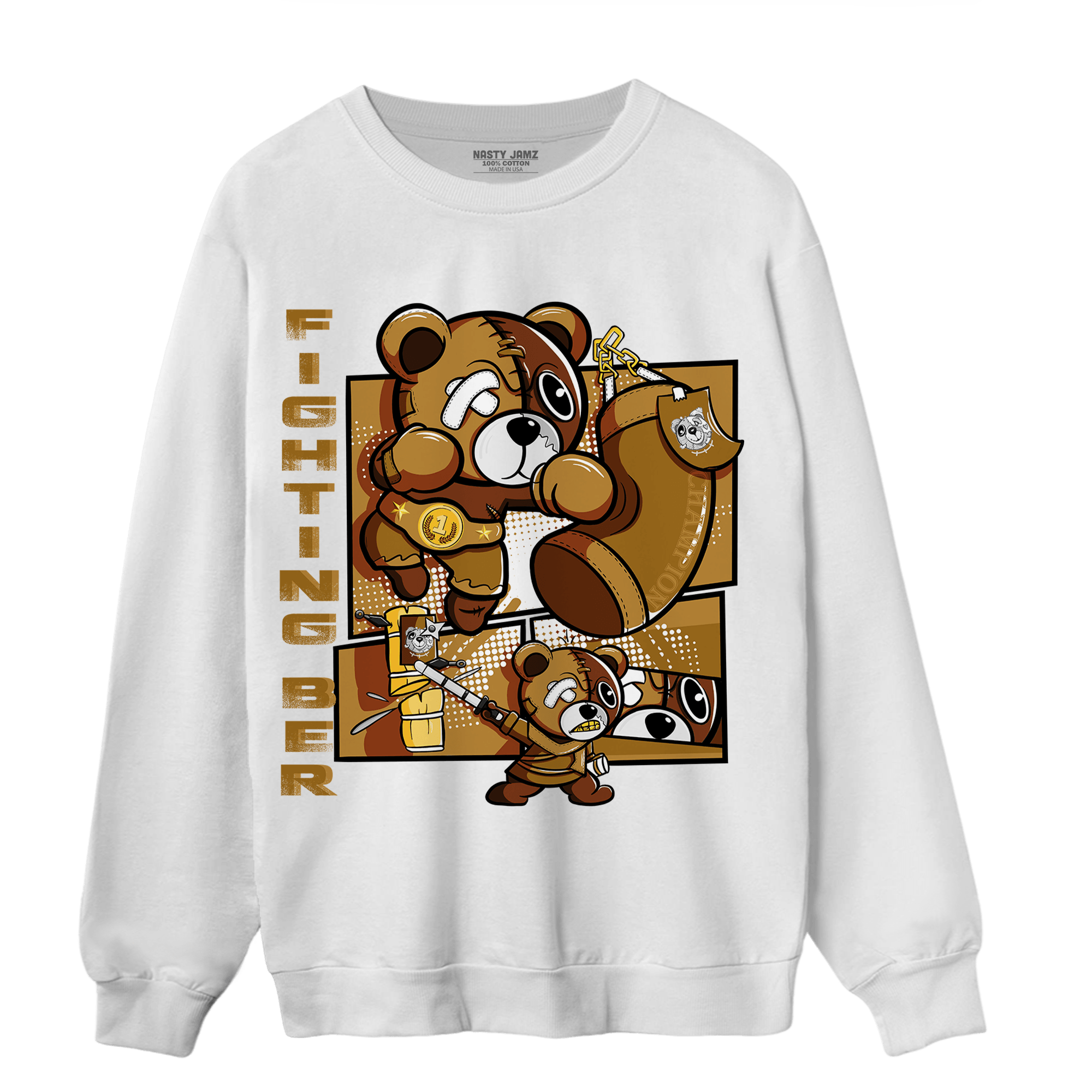 Wheat 13s Sweatshirt Match BER Fighting Boxing - NastyJamz