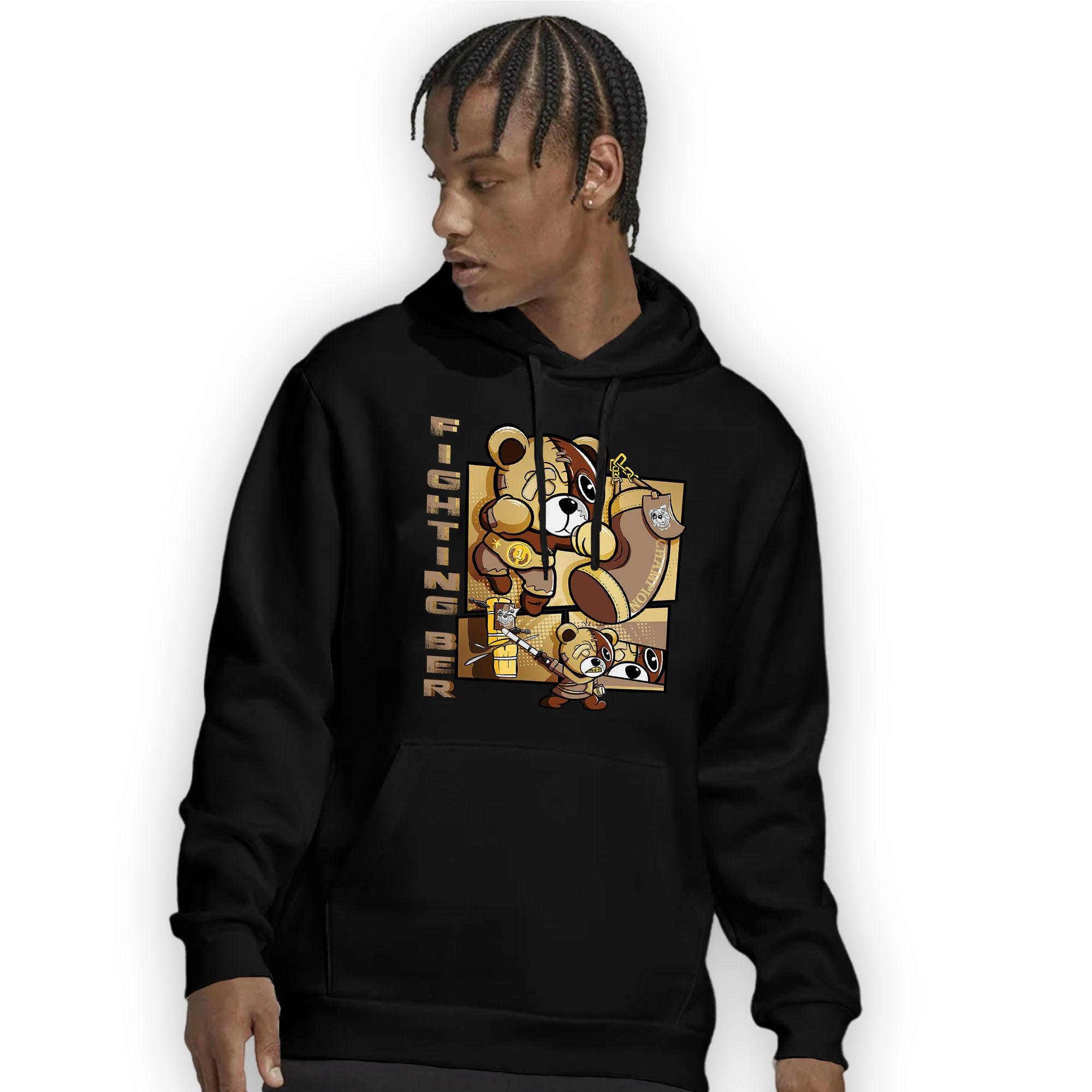 High OG Metallic Gold 1s Hoodie Match BER Fighting Boxing - NastyJamz