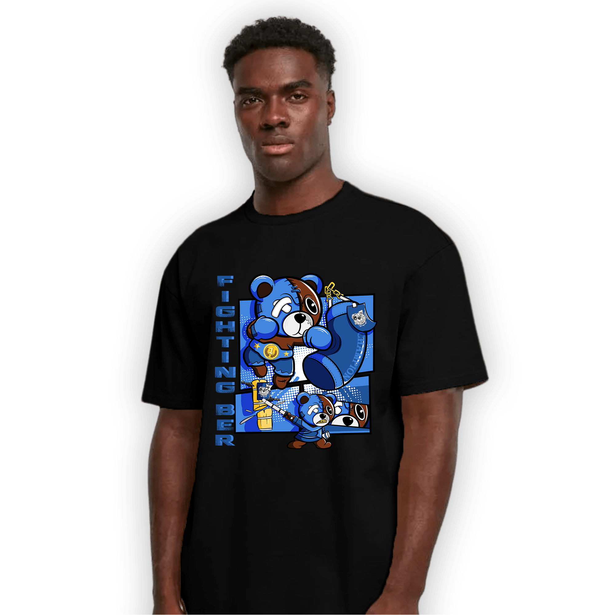 University Blue Toe 1s T Shirt Match BER Fighting Boxing - NastyJamz