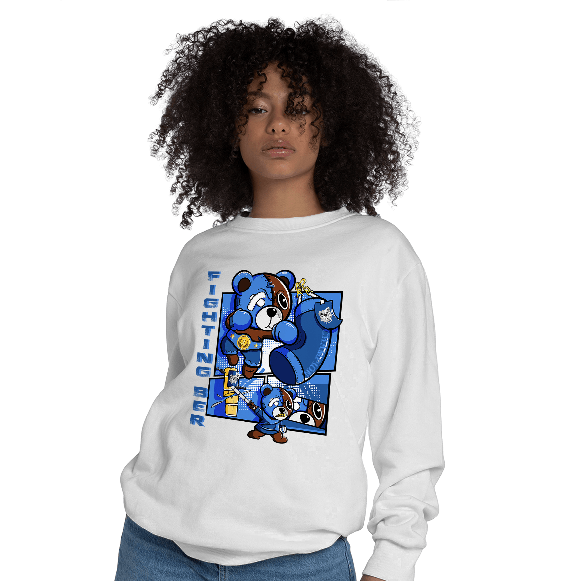 University Blue Toe 1s Sweatshirt Match BER Fighting Boxing - NastyJamz