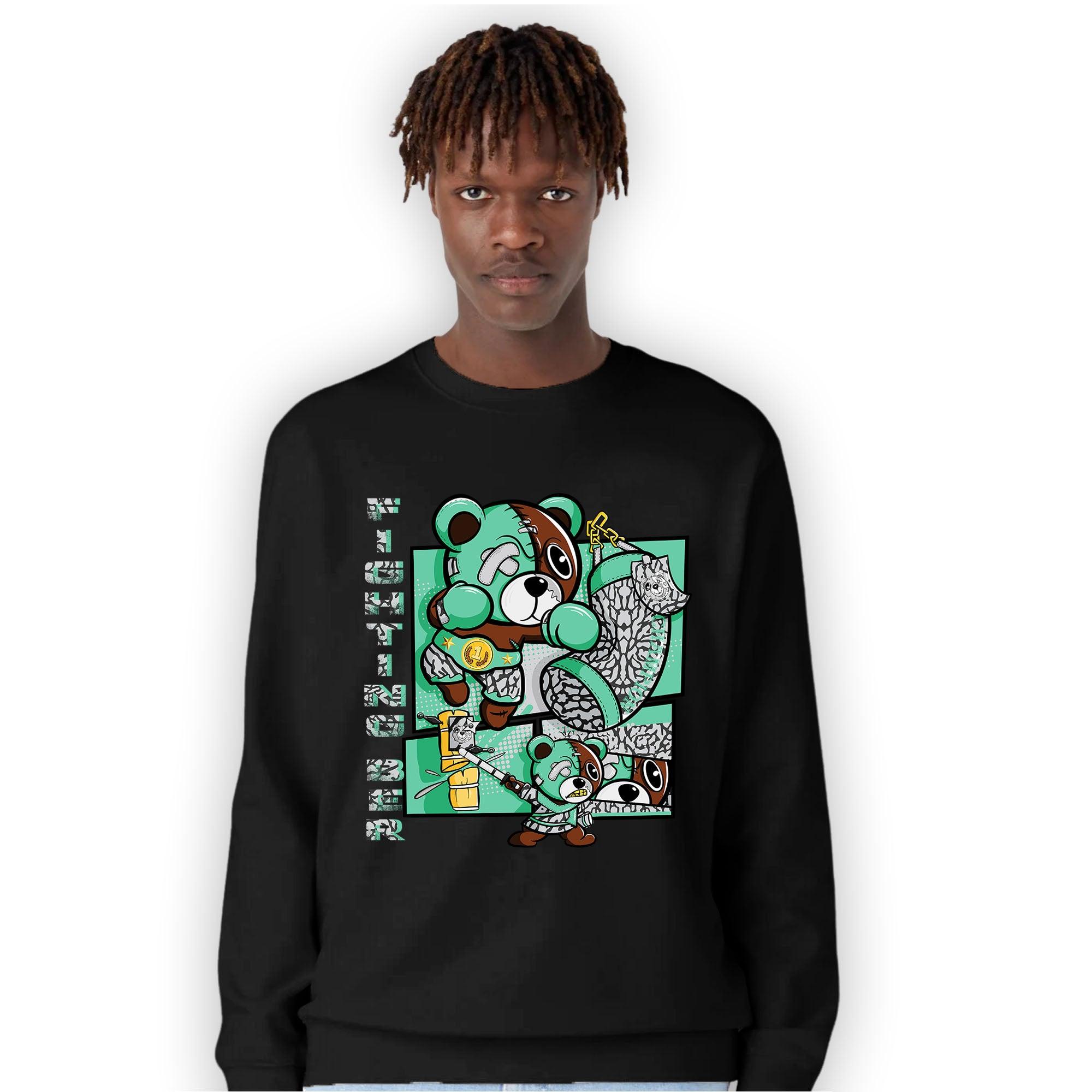 Green Glow 3s Sweatshirt Match BER Fighting Boxing - NastyJamz