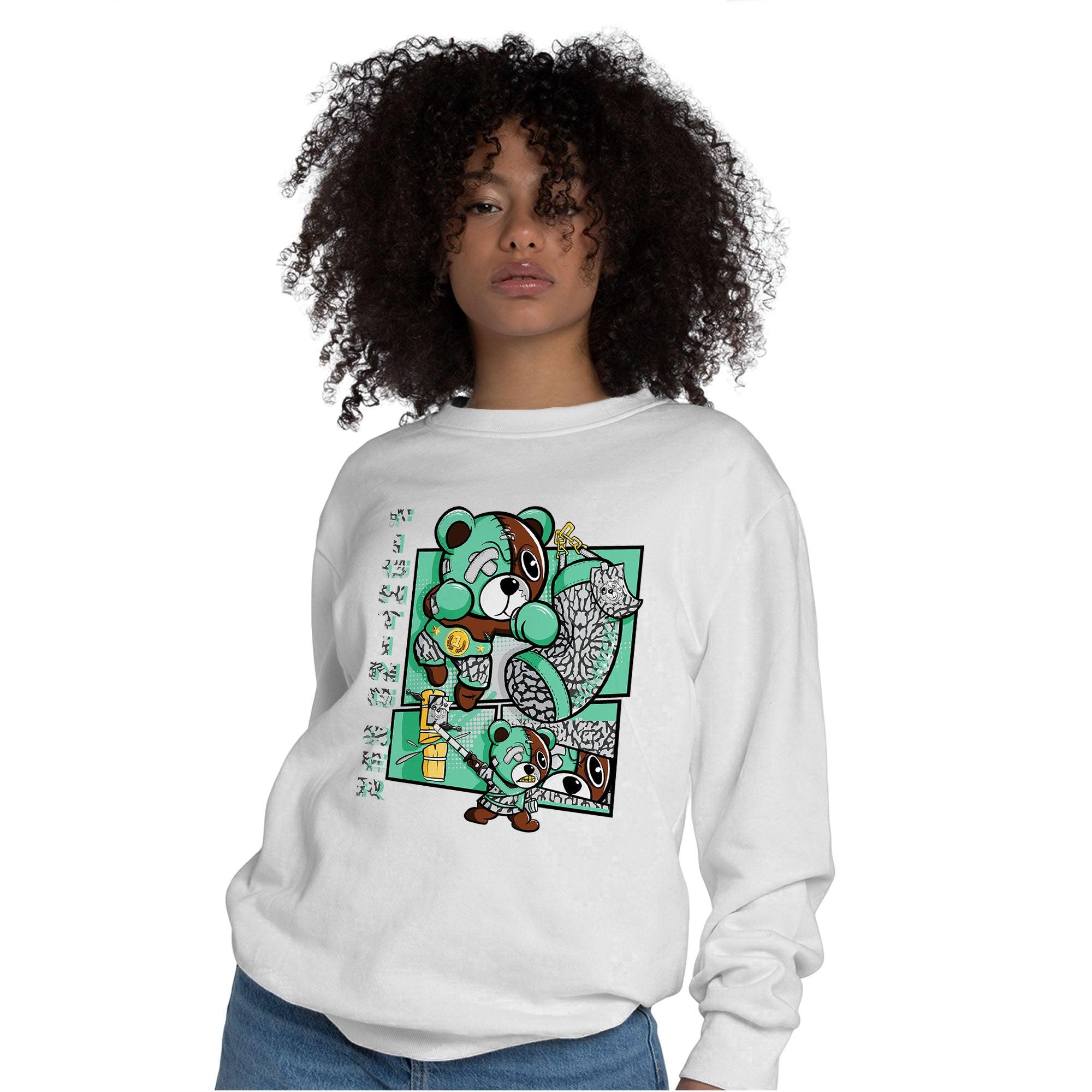 Green Glow 3s Sweatshirt Match BER Fighting Boxing - NastyJamz