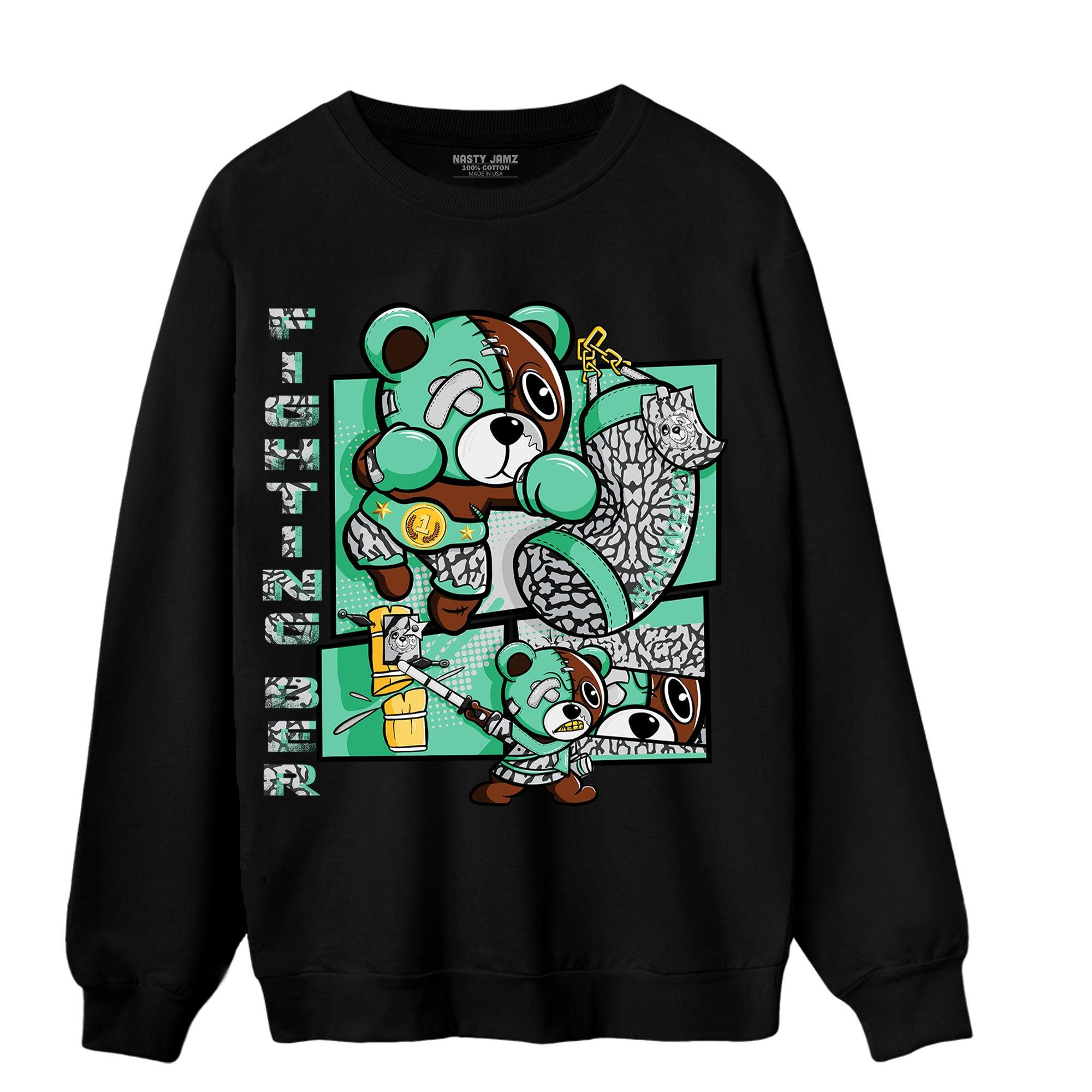 Green Glow 3s Sweatshirt Match BER Fighting Boxing - NastyJamz