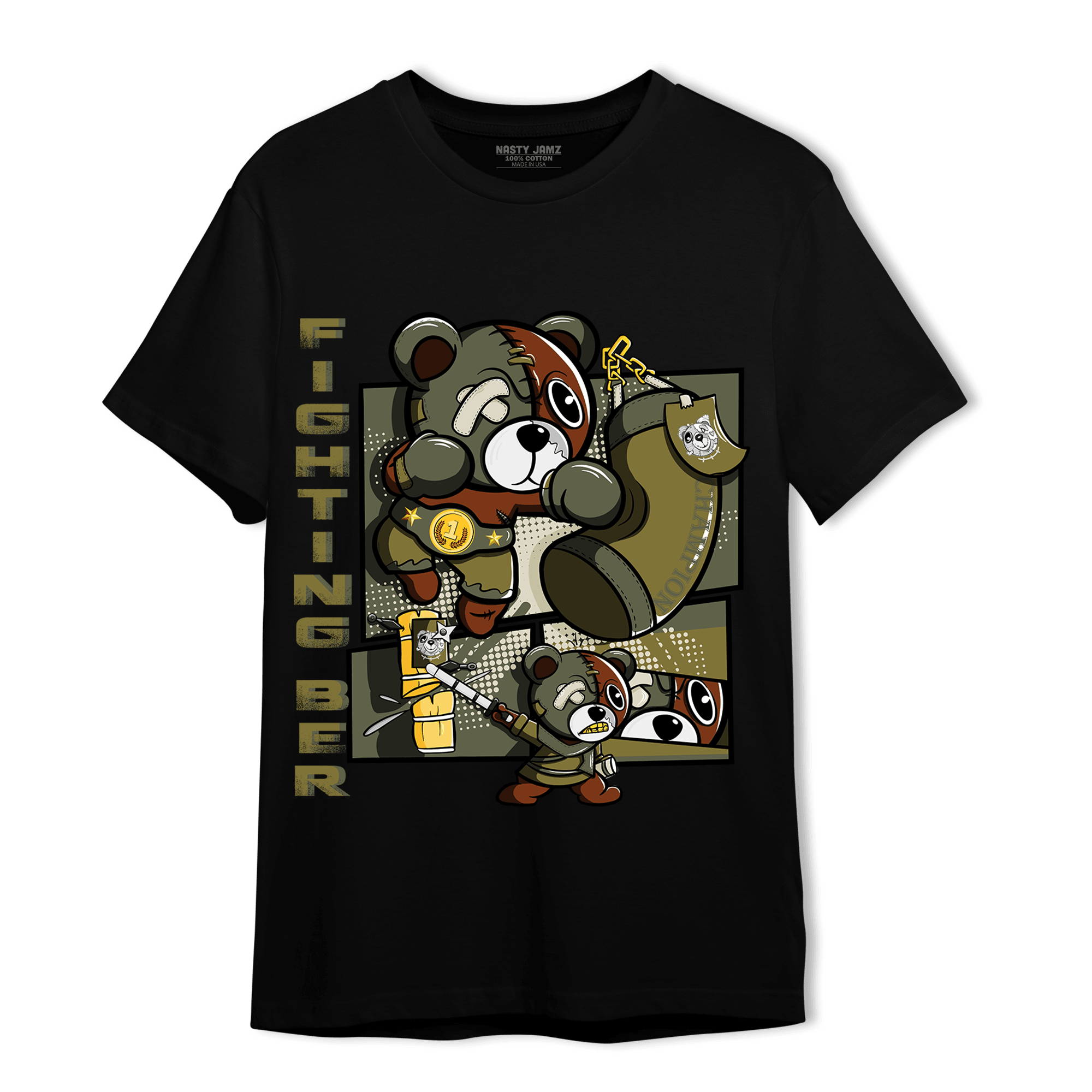 SE Craft Medium Olive 4s T Shirt Match BER Fighting Boxing - NastyJamz