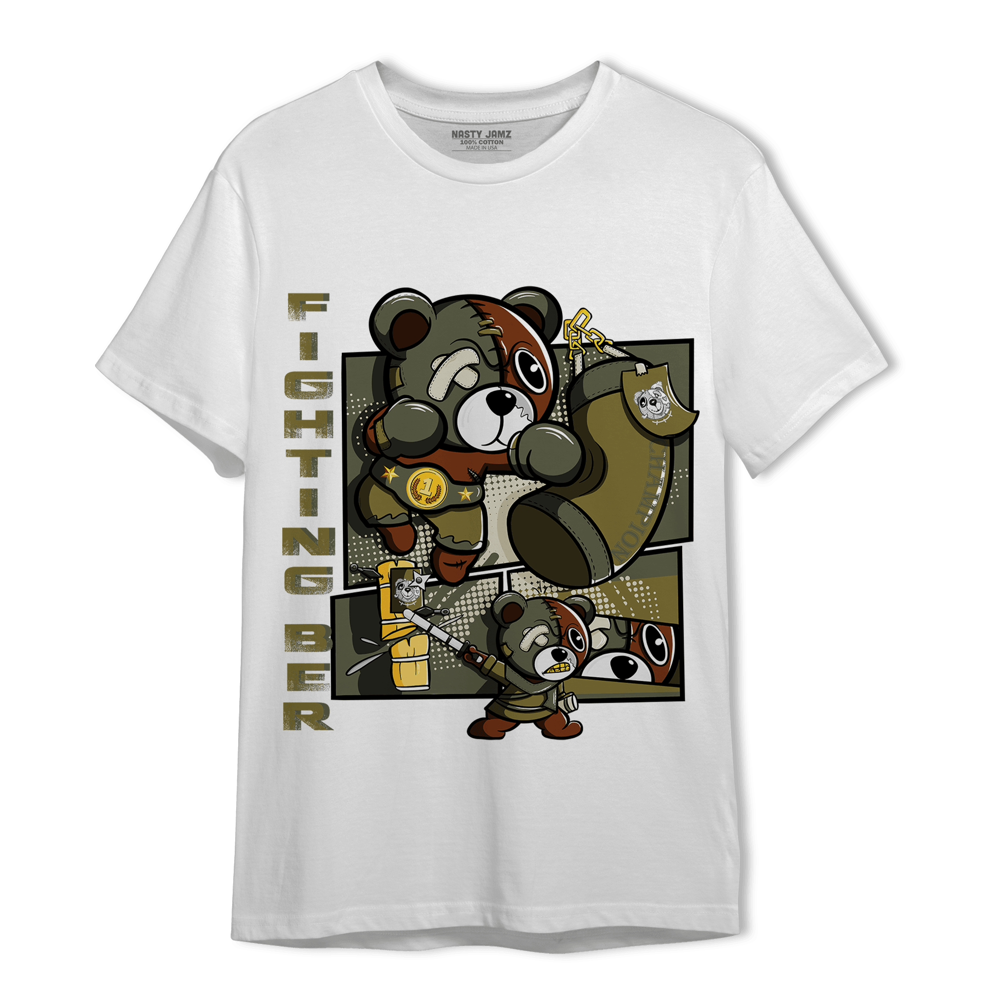 SE Craft Medium Olive 4s T Shirt Match BER Fighting Boxing - NastyJamz