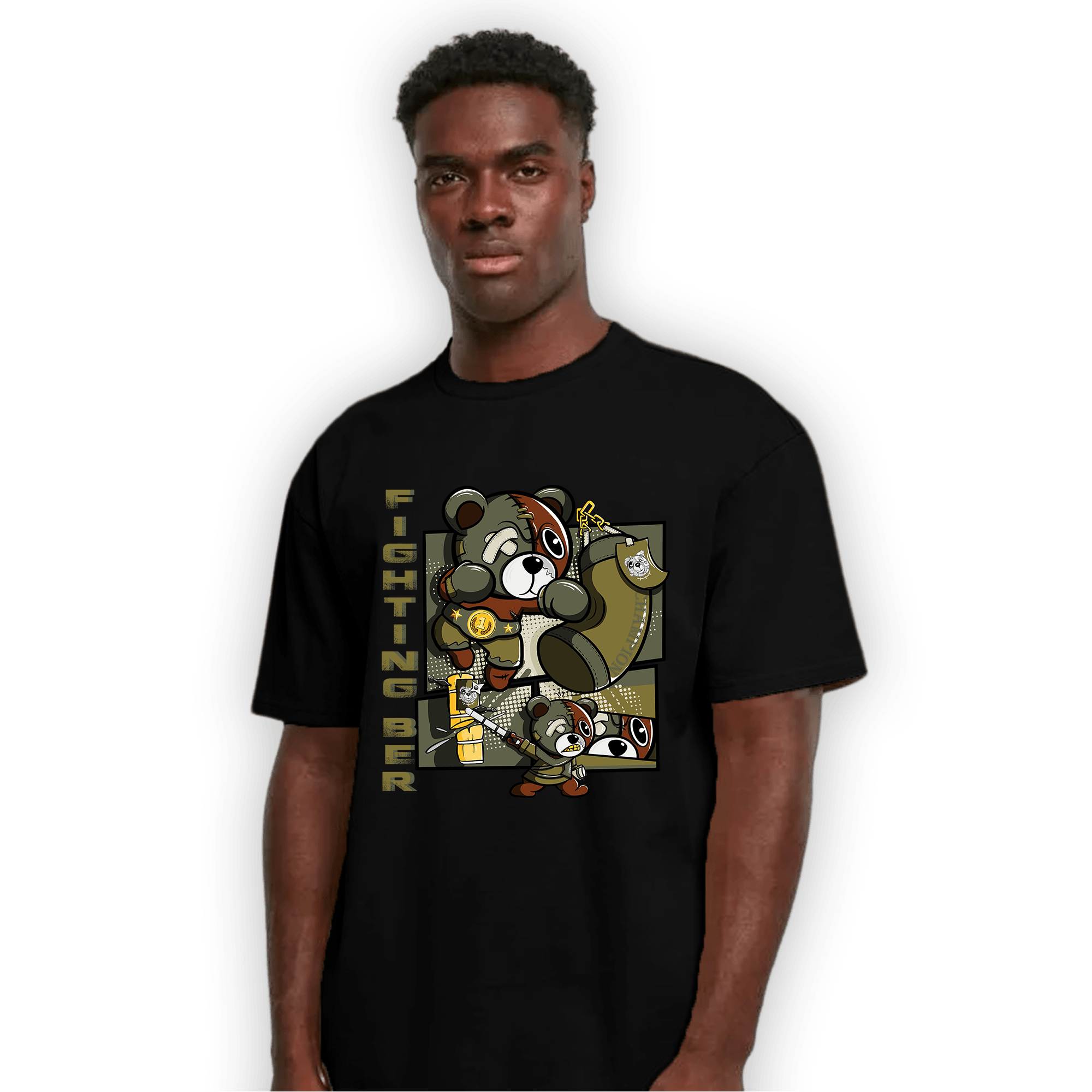SE Craft Medium Olive 4s T Shirt Match BER Fighting Boxing - NastyJamz