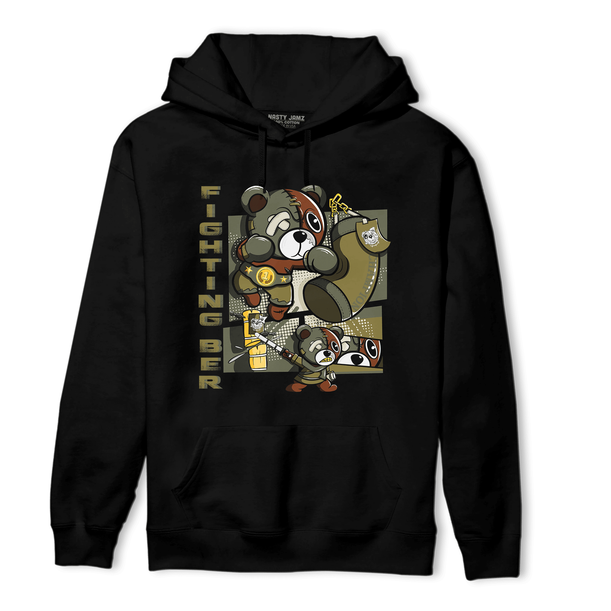 SE Craft Medium Olive 4s Hoodie Match BER Fighting Boxing - NastyJamz