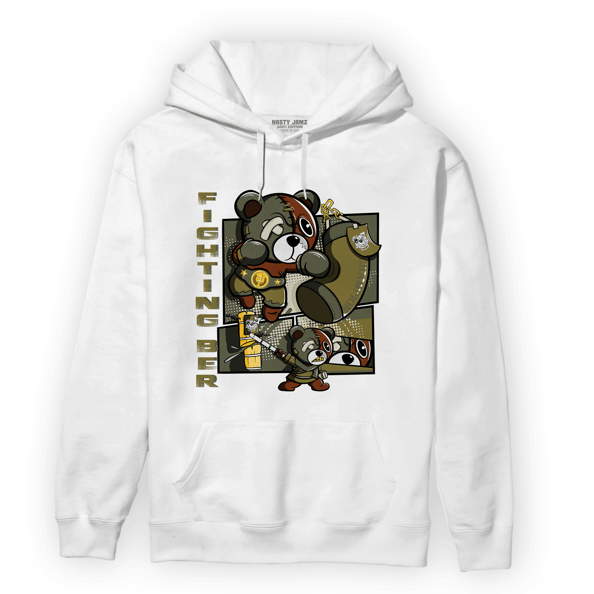 SE Craft Medium Olive 4s Hoodie Match BER Fighting Boxing - NastyJamz