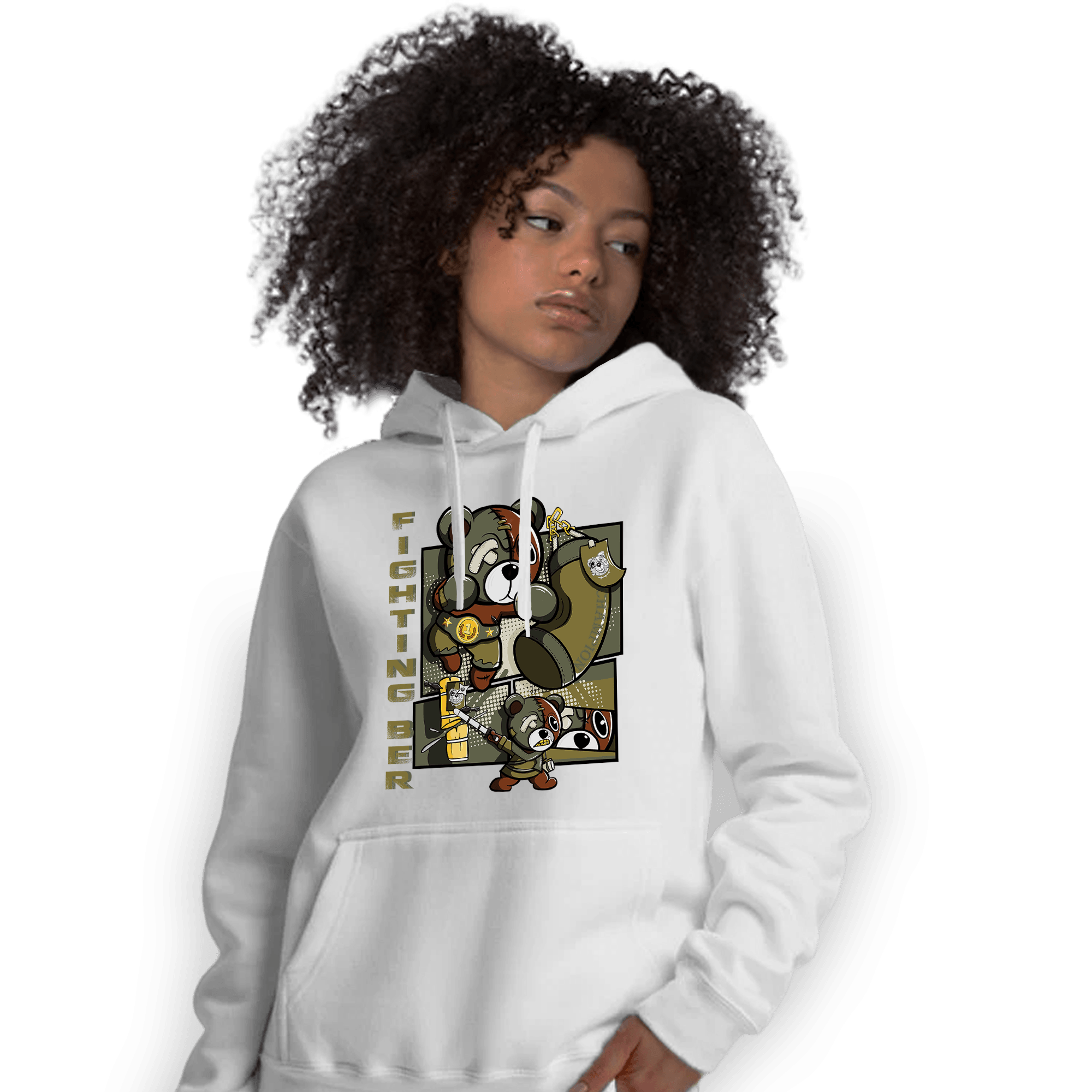 SE Craft Medium Olive 4s Hoodie Match BER Fighting Boxing - NastyJamz