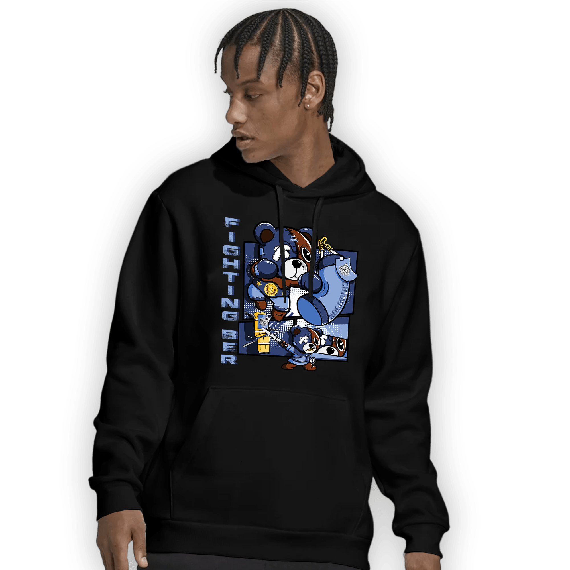 Midnight Navy 5s Hoodie Match BER Fighting Boxing - NastyJamz