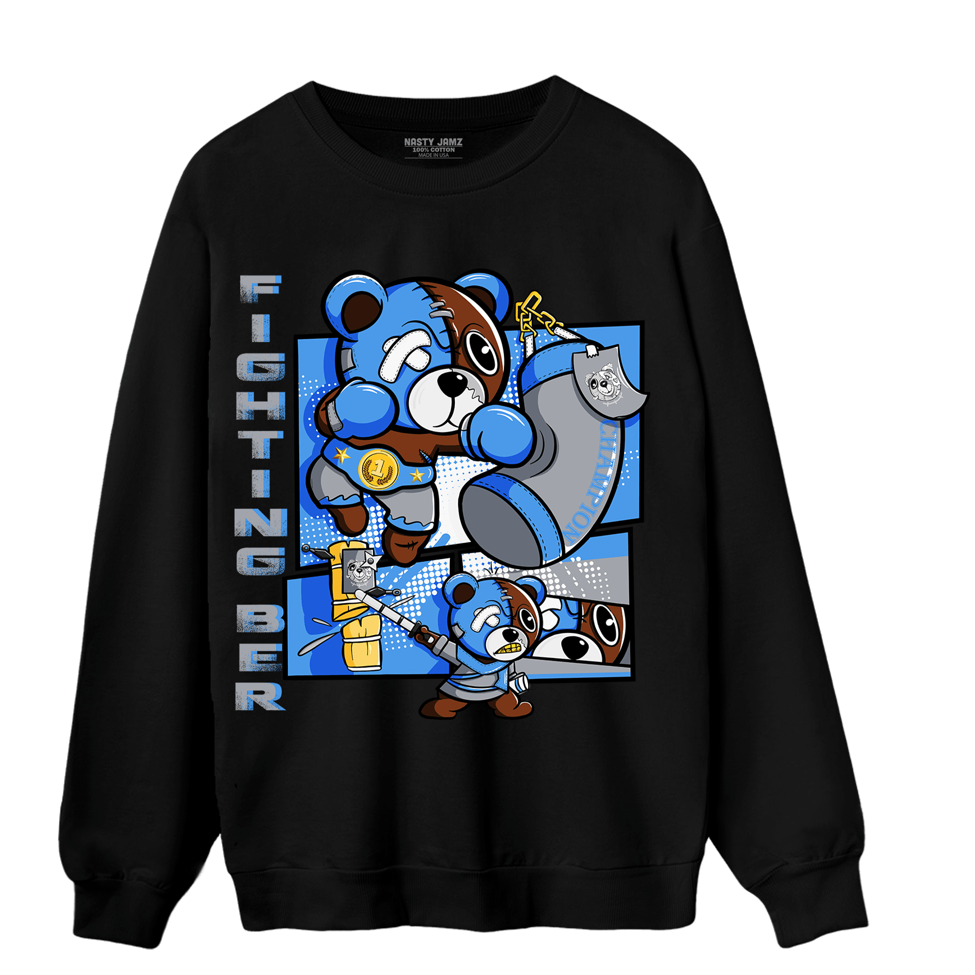 University Blue 5s Sweatshirt Match BER Fighting Boxing - NastyJamz