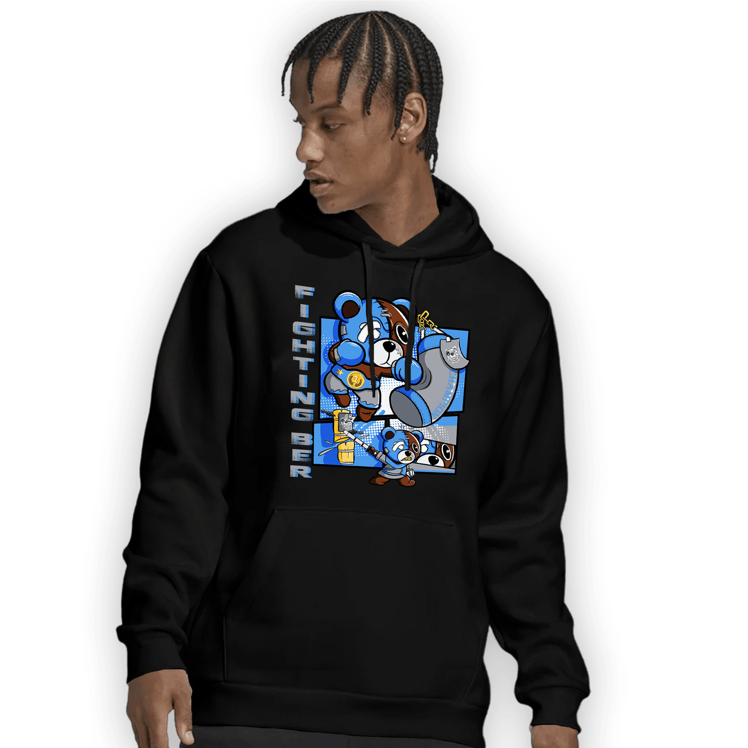 University Blue 5s Hoodie Match BER Fighting Boxing - NastyJamz