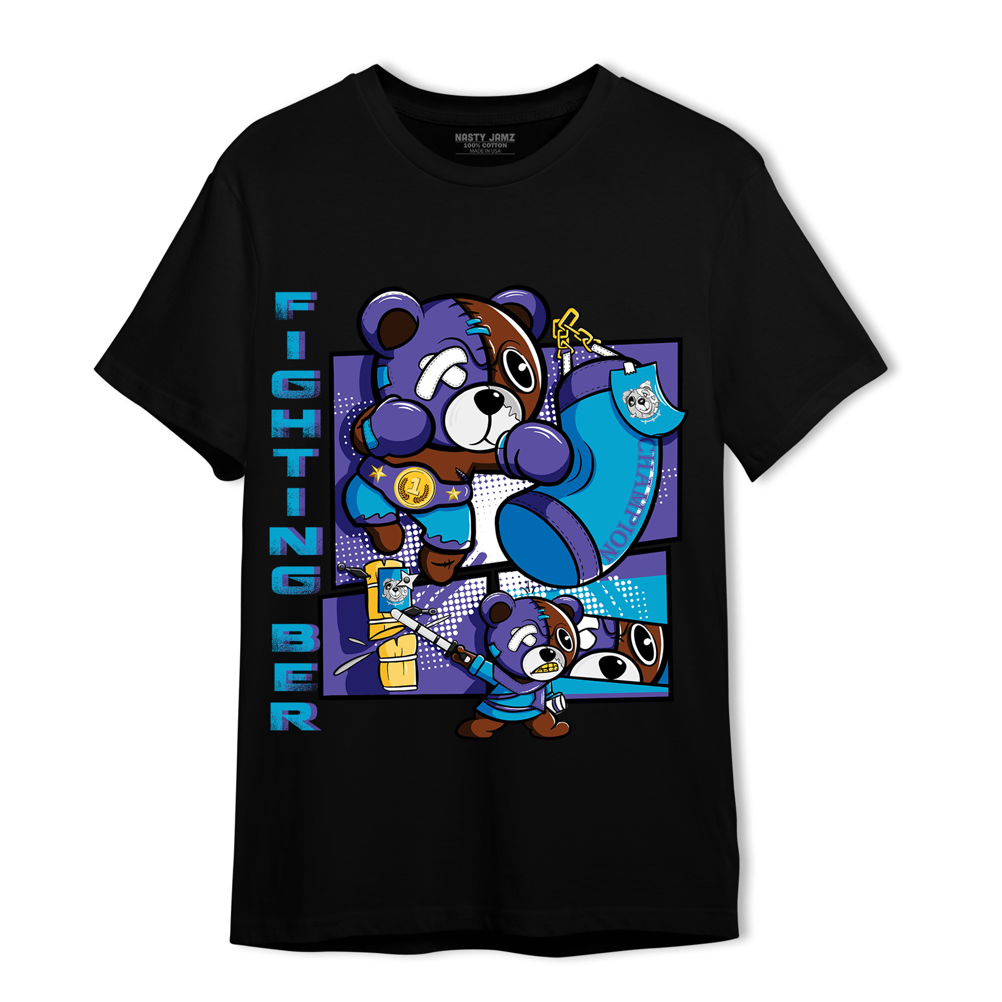 Aqua 6s T Shirt Match BER Fighting Boxing - NastyJamz