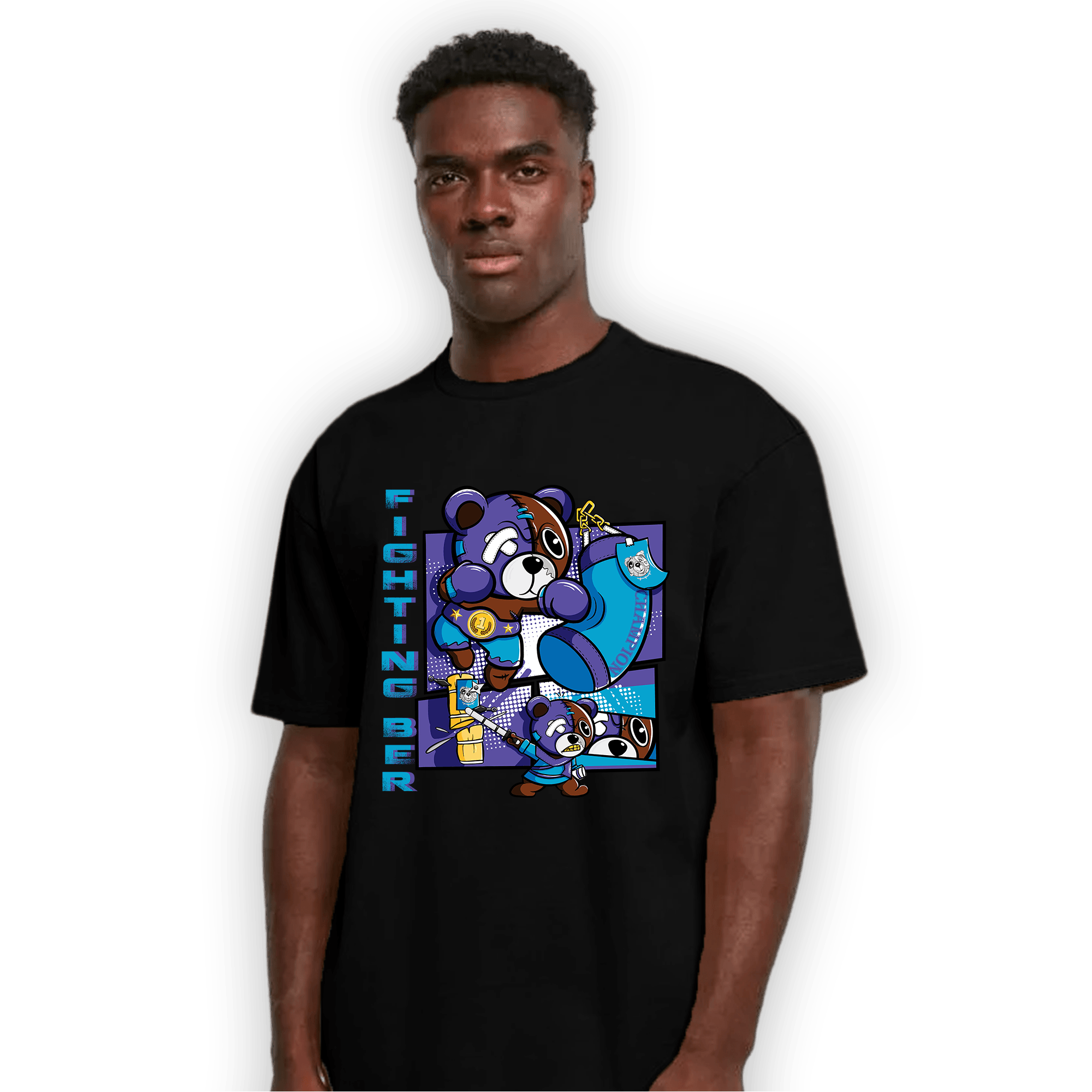 Aqua 6s T Shirt Match BER Fighting Boxing - NastyJamz