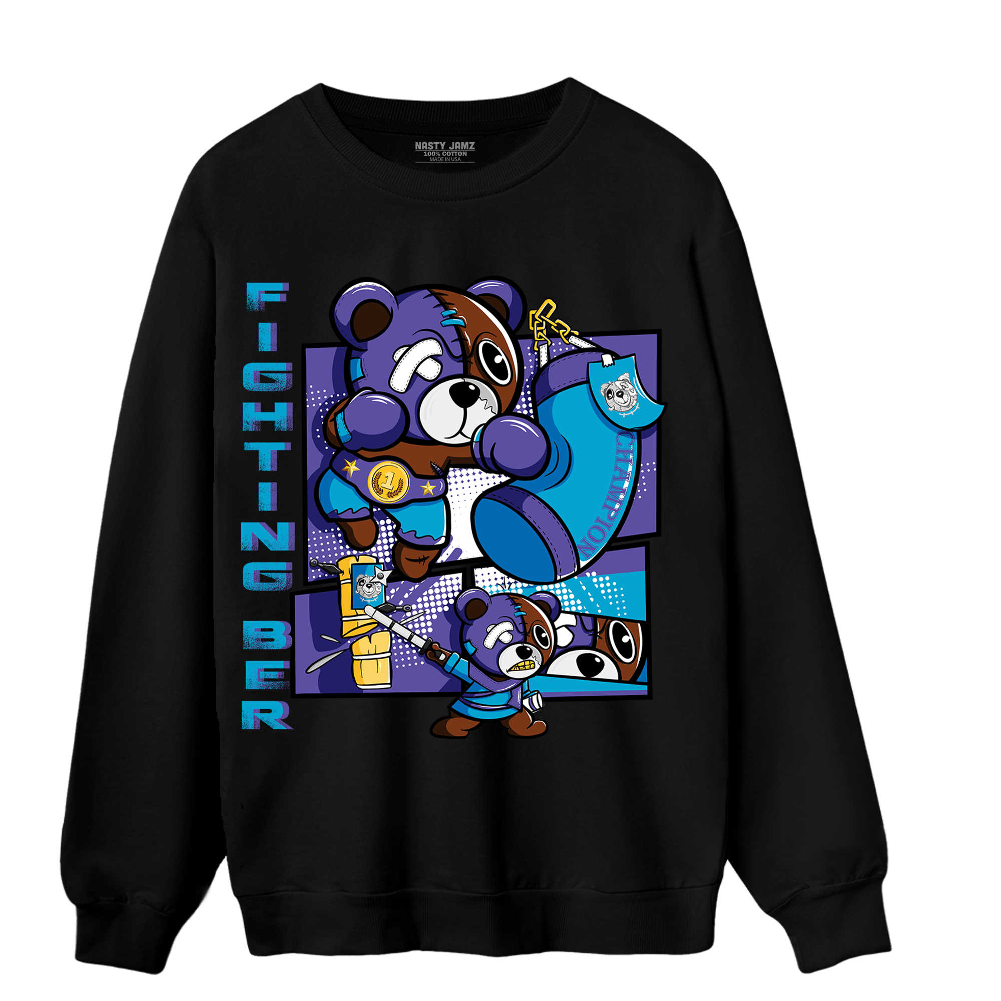 Aqua 6s Sweatshirt Match BER Fighting Boxing - NastyJamz