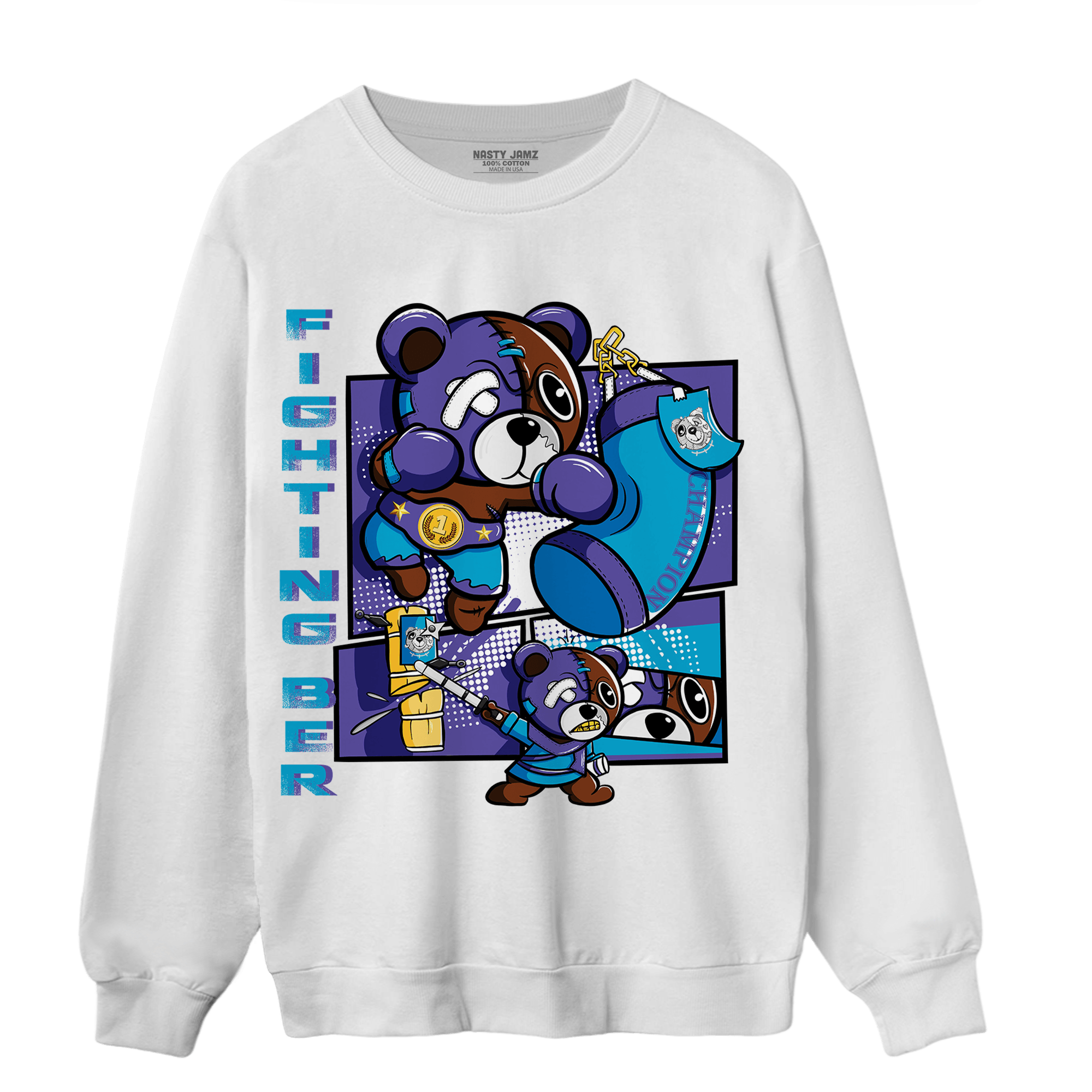 Aqua 6s Sweatshirt Match BER Fighting Boxing - NastyJamz