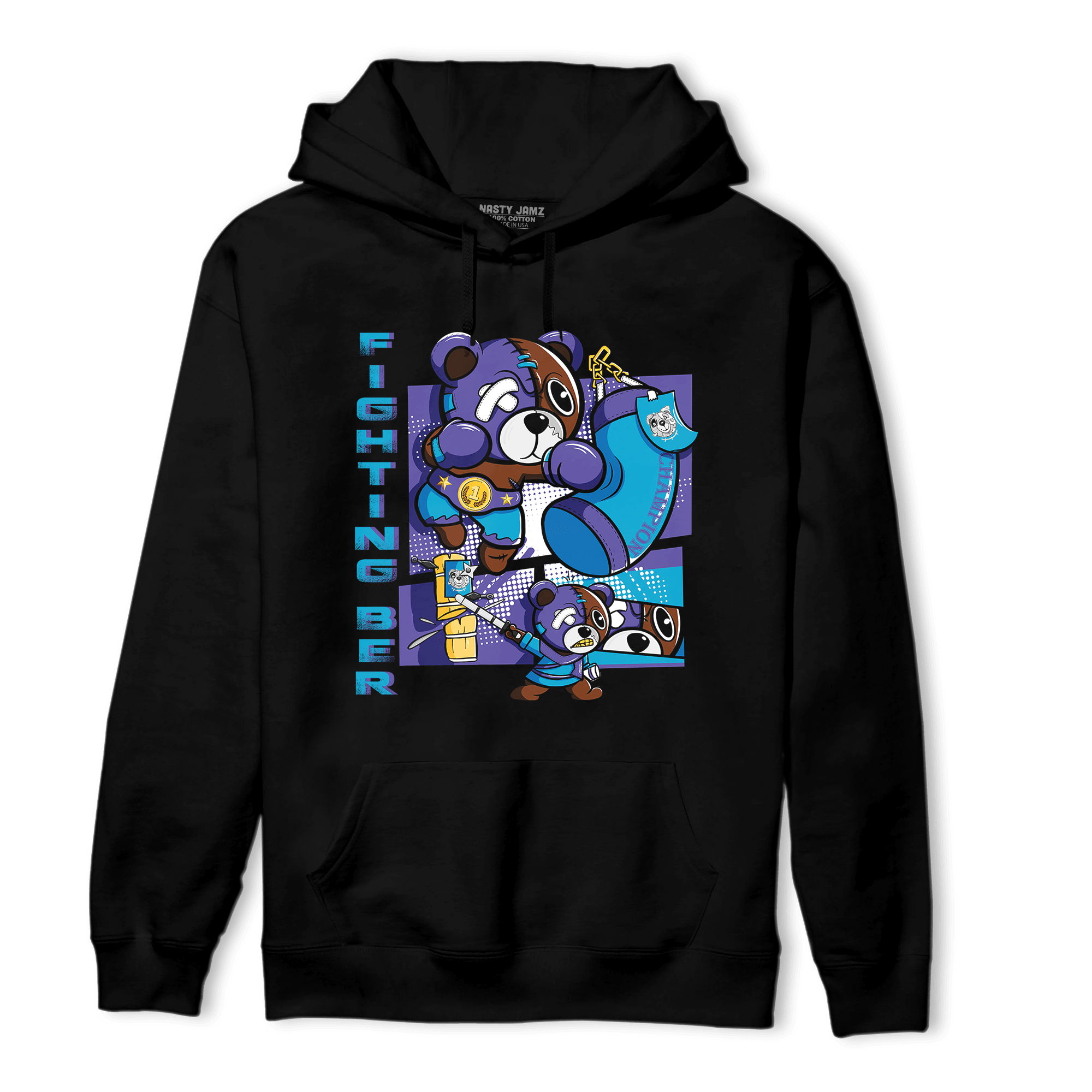 Aqua 6s Hoodie Match BER Fighting Boxing - NastyJamz