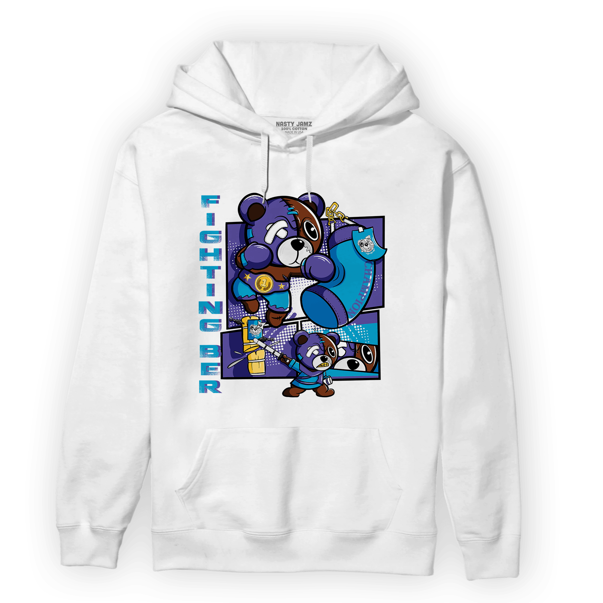 Aqua 6s Hoodie Match BER Fighting Boxing - NastyJamz