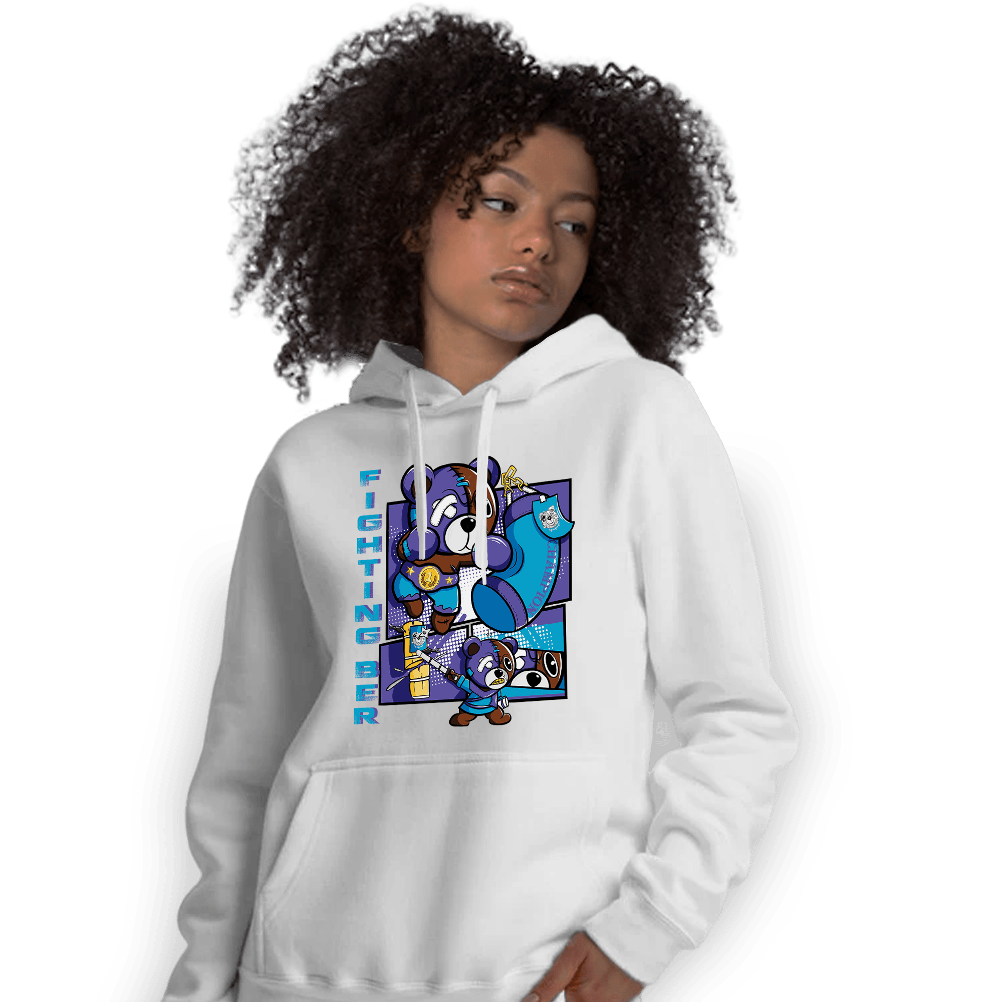 Aqua 6s Hoodie Match BER Fighting Boxing - NastyJamz