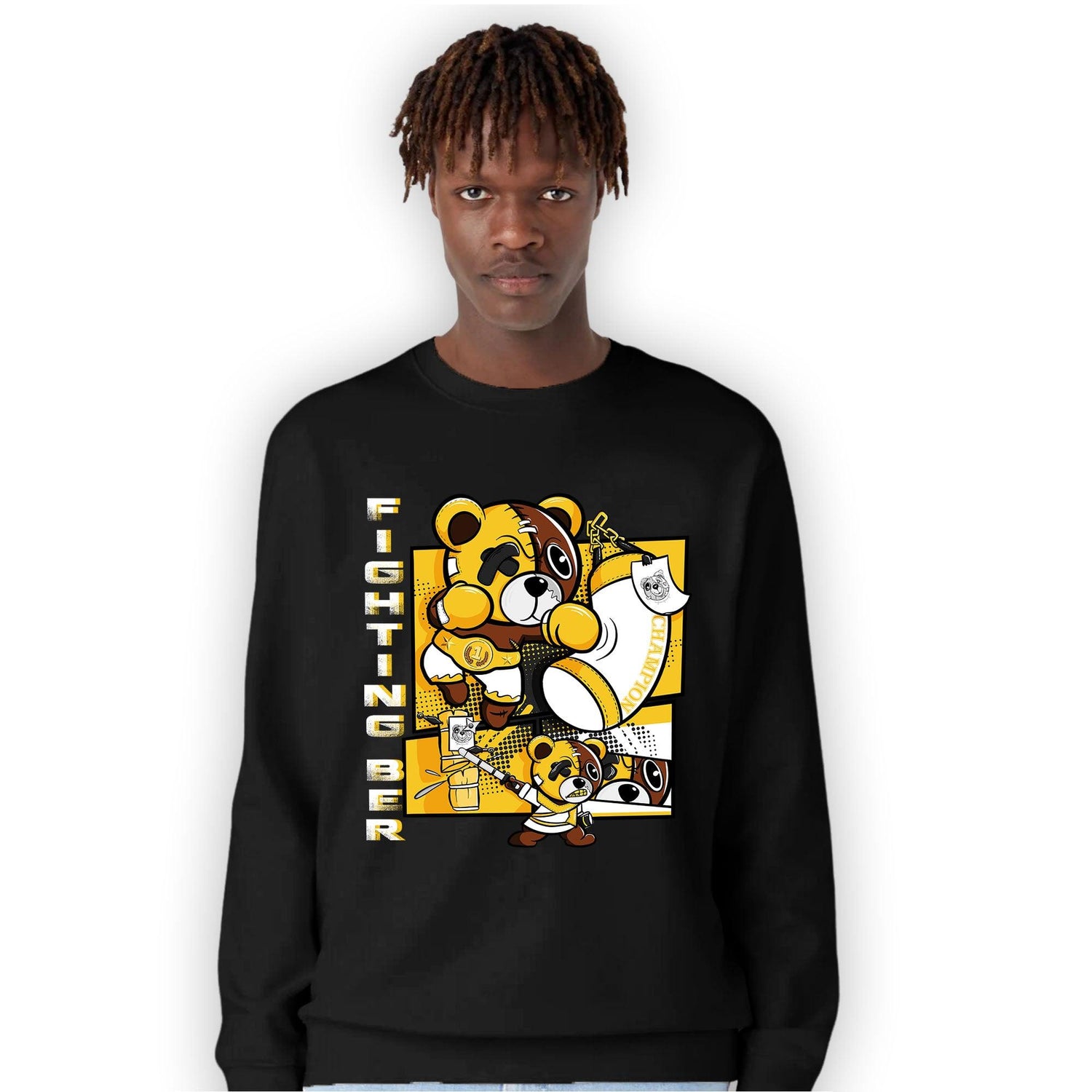 Yellow Ochre 6s Sweatshirt Match BER Fighting Boxing - NastyJamz